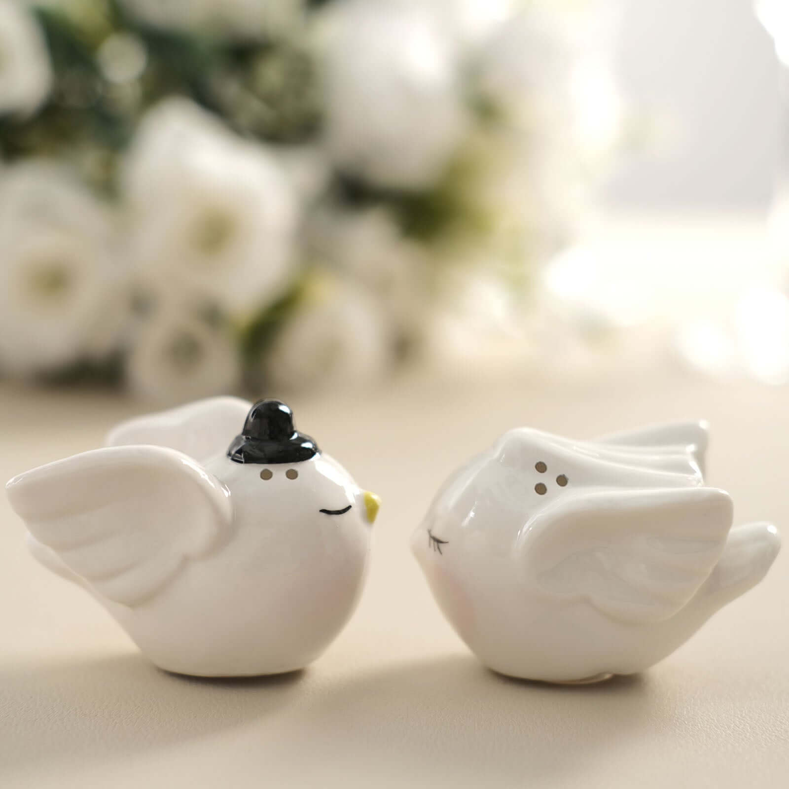 2.5" Bride And Groom Love Birds Salt And Pepper Shaker Party Favors, Wedding Favors In Pre-Packed Gift Box
