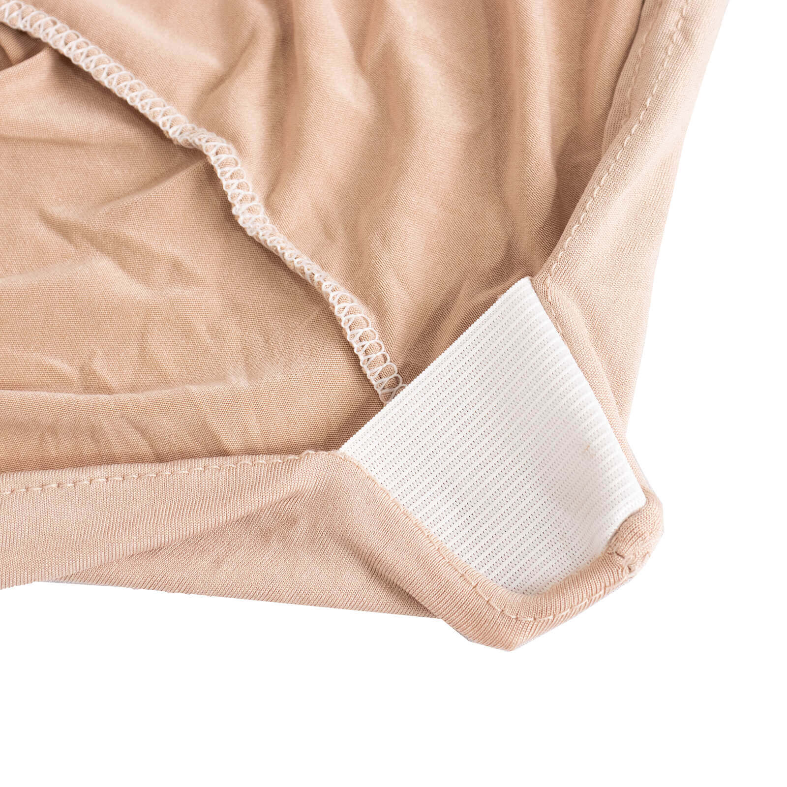 Stretch Spandex Chair Cover Nude for Folding Chairs - Secure Fit Slipcover with Silver Rhinestone Buckled Sash Band