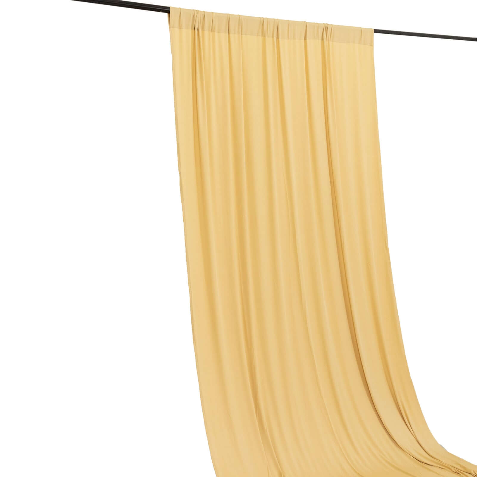 Champagne 4-Way Stretch Spandex Event Curtain Drapes, Wrinkle Free Backdrop Event Panel with Rod Pockets - 5ftx14ft
