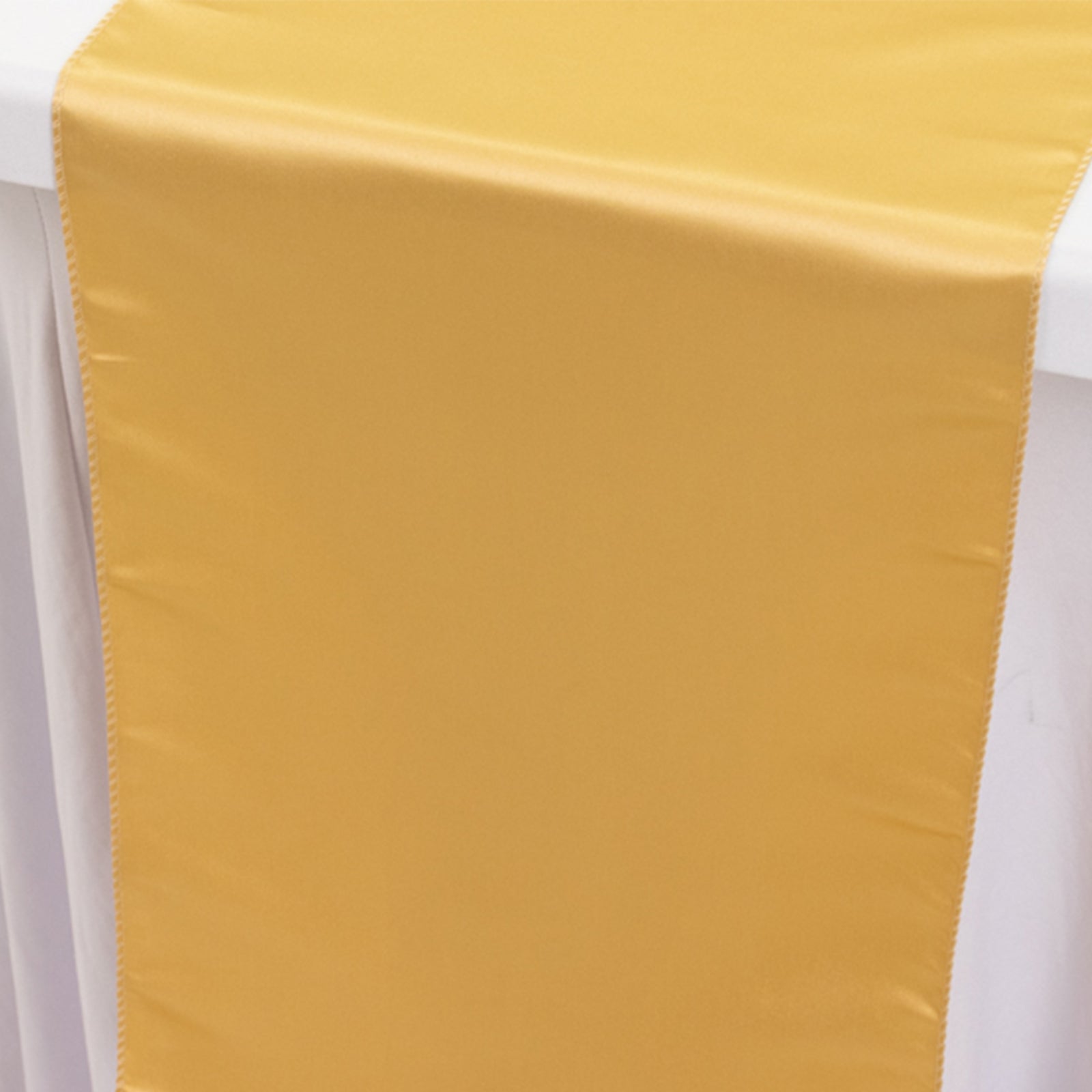 Lamour Satin 12"x108" Table Runner Champagne - Smooth & Lustrous Finish