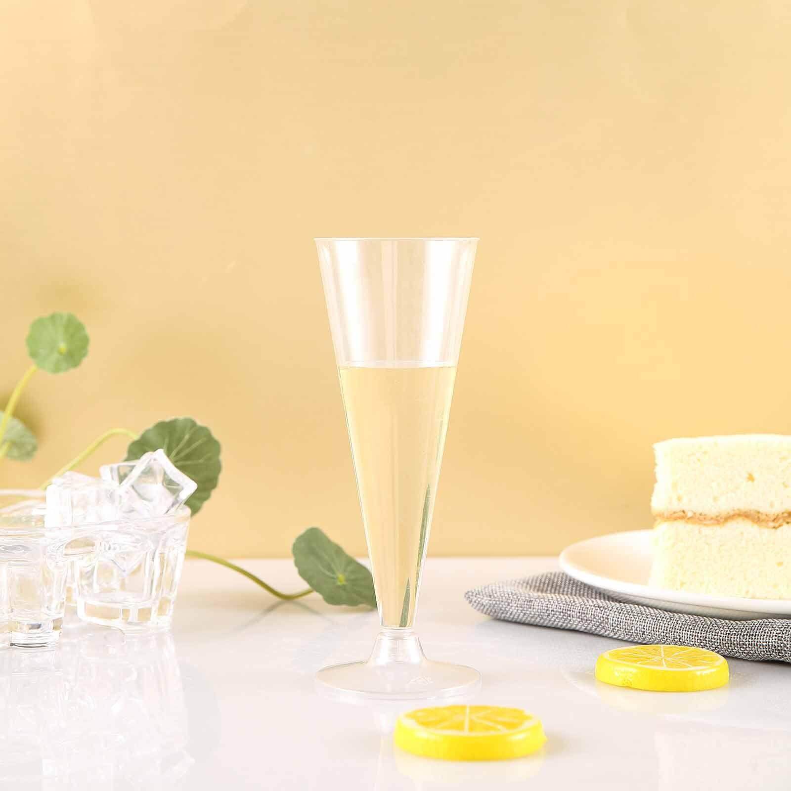 12-Pack Plastic Champagne Flutes Trumpet Clear - Durable Disposable Toasting Glasses 7oz
