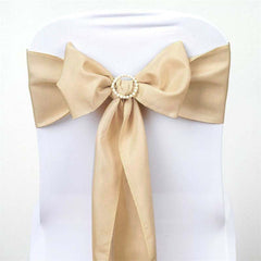 5 Pack Polyester Chair Sashes Champagne 6"x108"