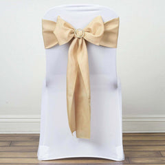 5 Pack Polyester Chair Sashes Champagne 6"x108"