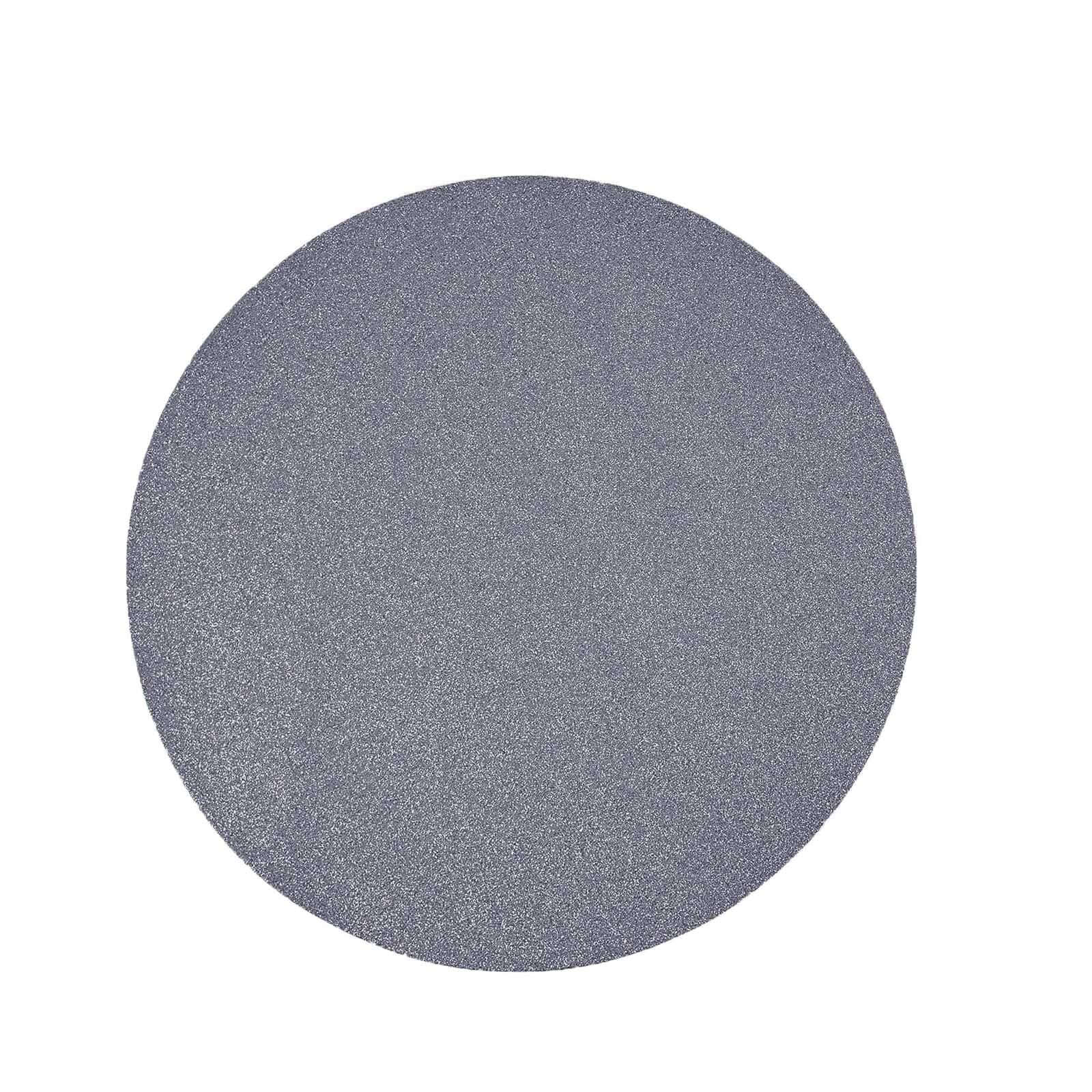 6-Pack Placemats Glitter Design Charcoal Gray Sparkle Round - Non-Slip Decorative Dining Table Mats 13"