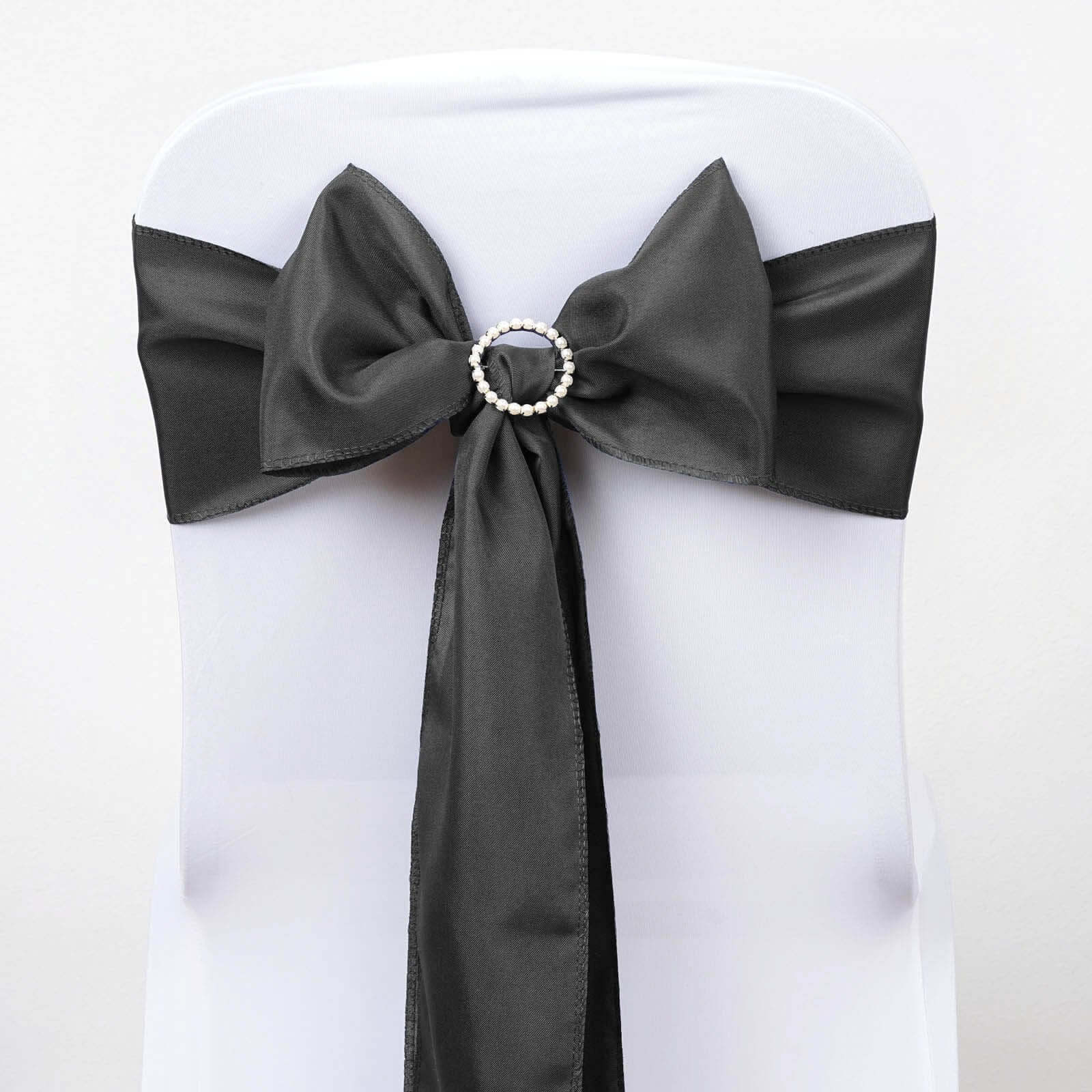 5 Pack Polyester Chair Sashes Charcoal Gray 6"x108"