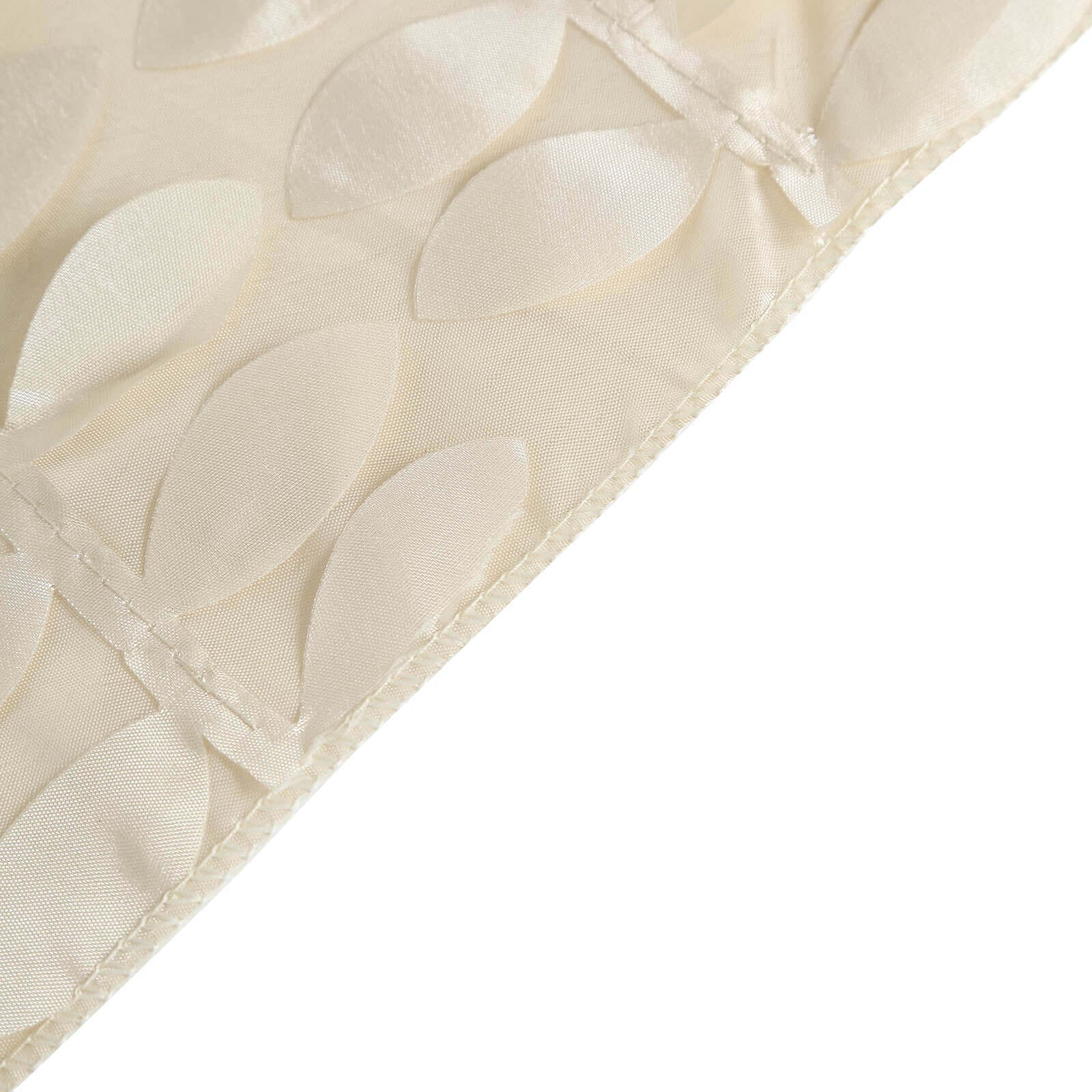 Taffeta 90"x156" Rectangle Tablecloth Beige | 3D Leaf Petal Design Seamless Table Cover