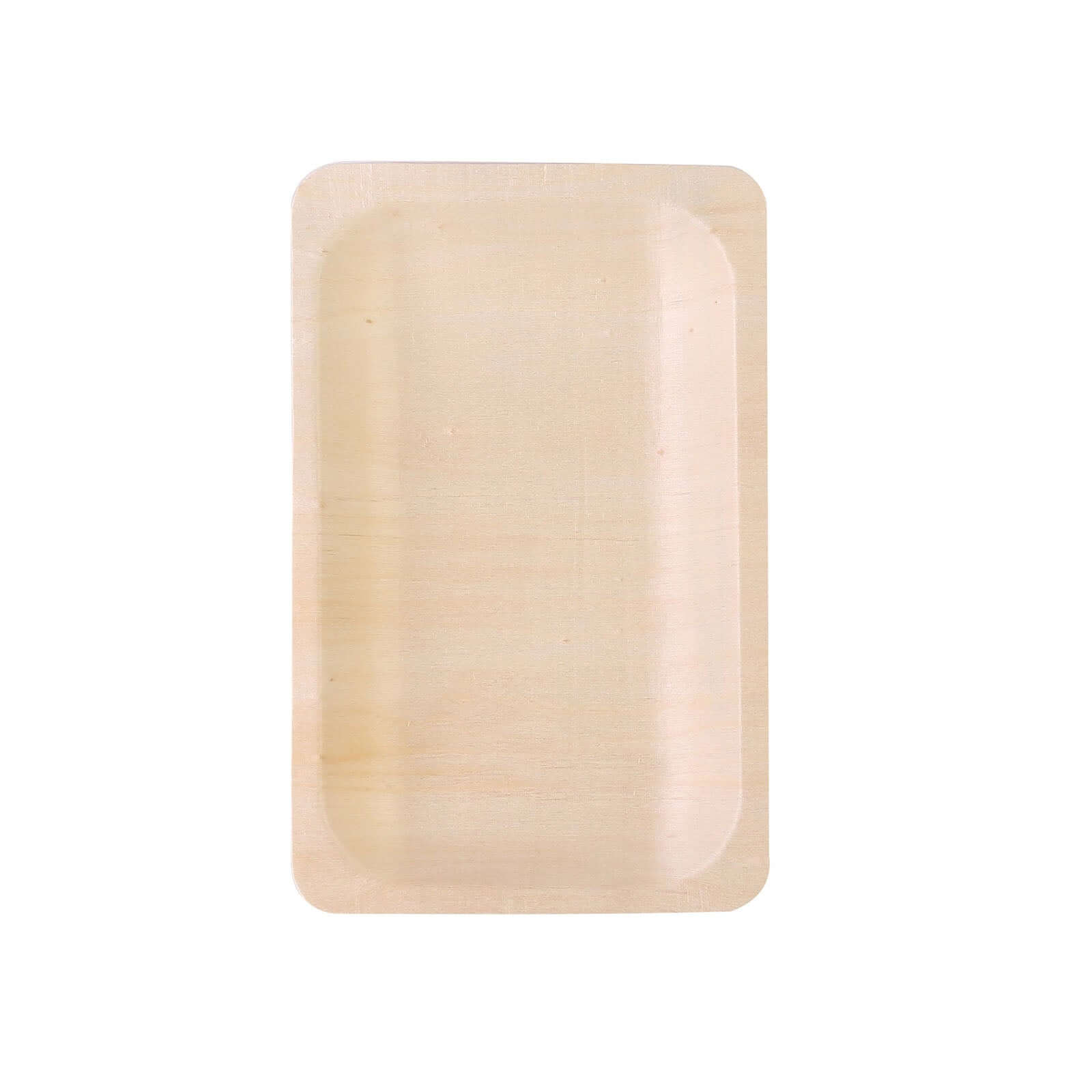 25-Pack Birchwood 5"x8" Rectangle Dessert Serving Plates - Natural Eco Friendly Wooden Disposable Plates for Farmhouse-Style Events, Parties & Gatherings