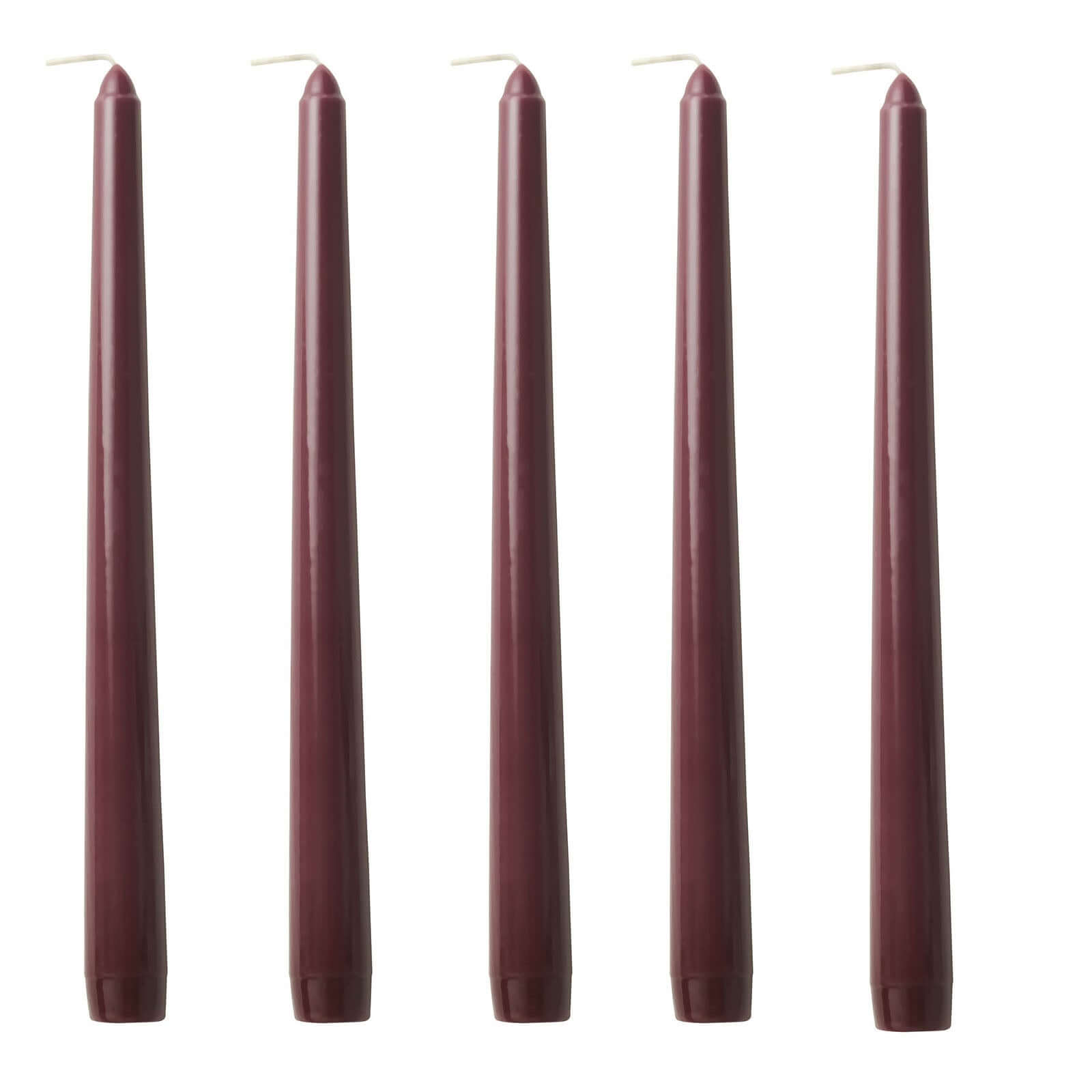 12-Pack Taper Candles Premium Wax Design Burgundy - Unscented Candles for Upscale Settings 10"