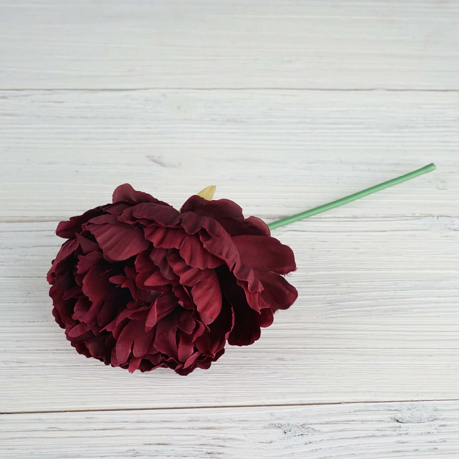 12" Burgundy Artificial Silk Peonies Bouquet, Faux Peony Spray Bush