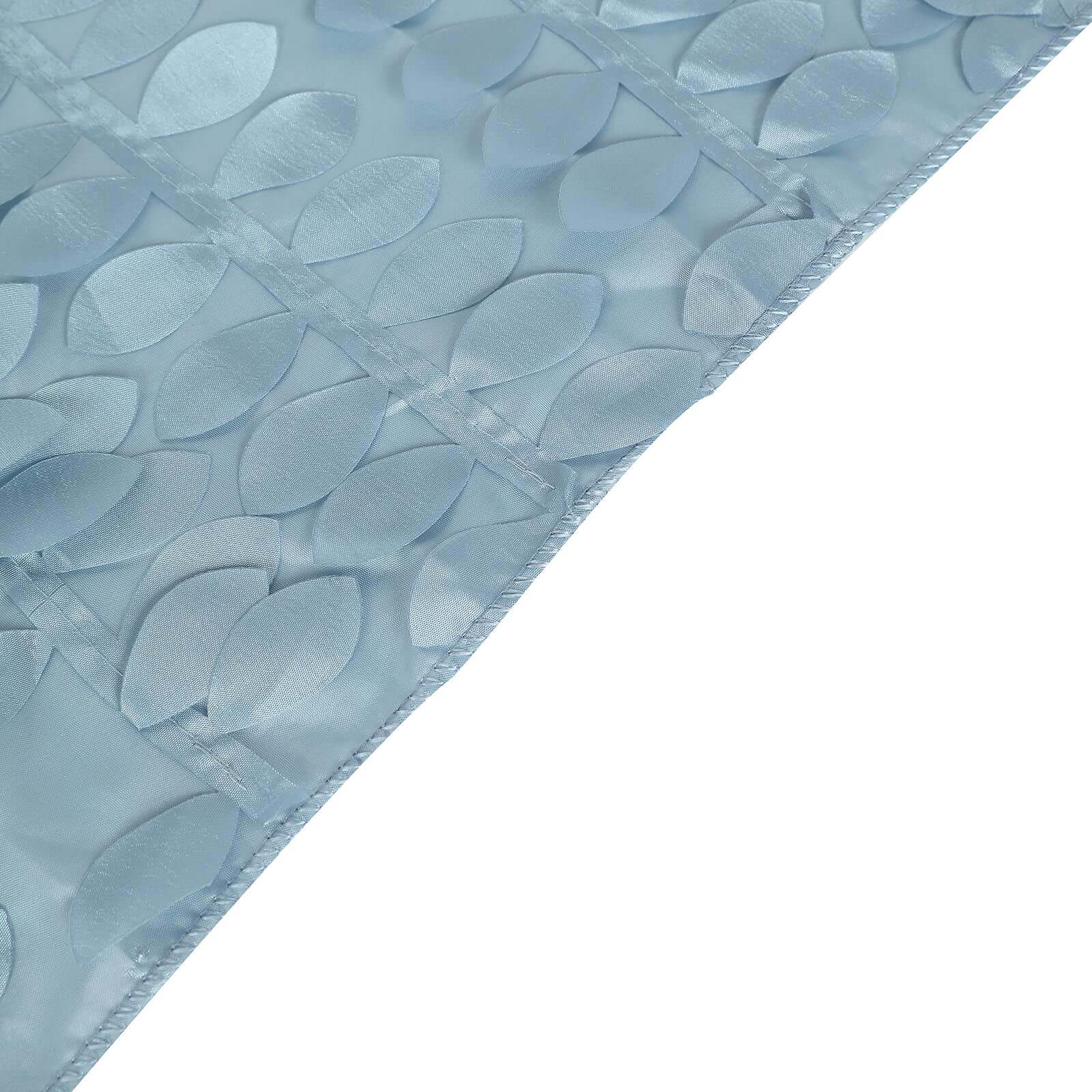 Taffeta 90"x132" Rectangle Tablecloth Dusty Blue | 3D Leaf Petal Design Seamless Table Cover
