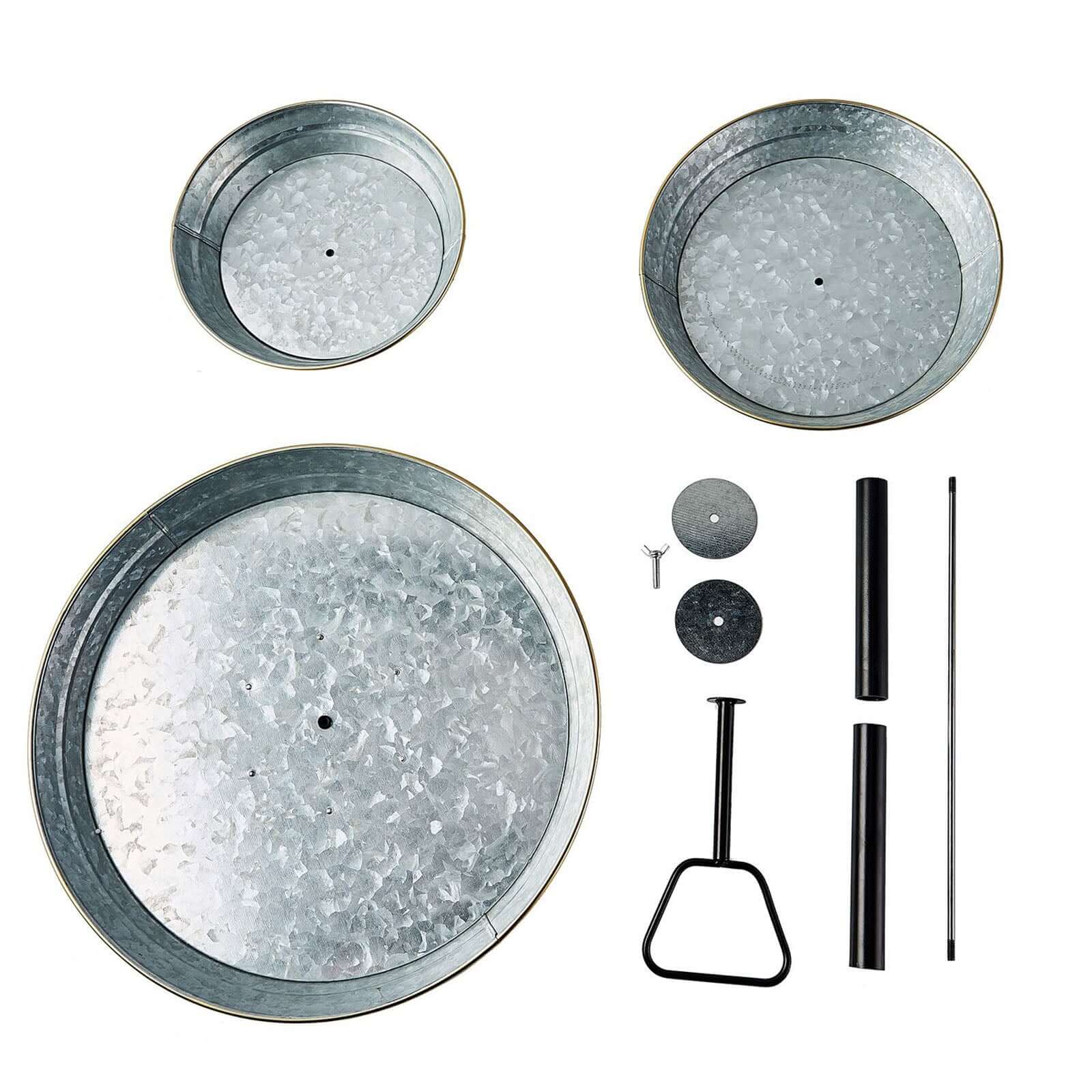3-Tier Galvanized Metal Cupcake Stand 20" Silver - Sturdy Dessert Serving Tray Platter for Rustic Themed Weddings Backyard Parties & Holiday Spreads