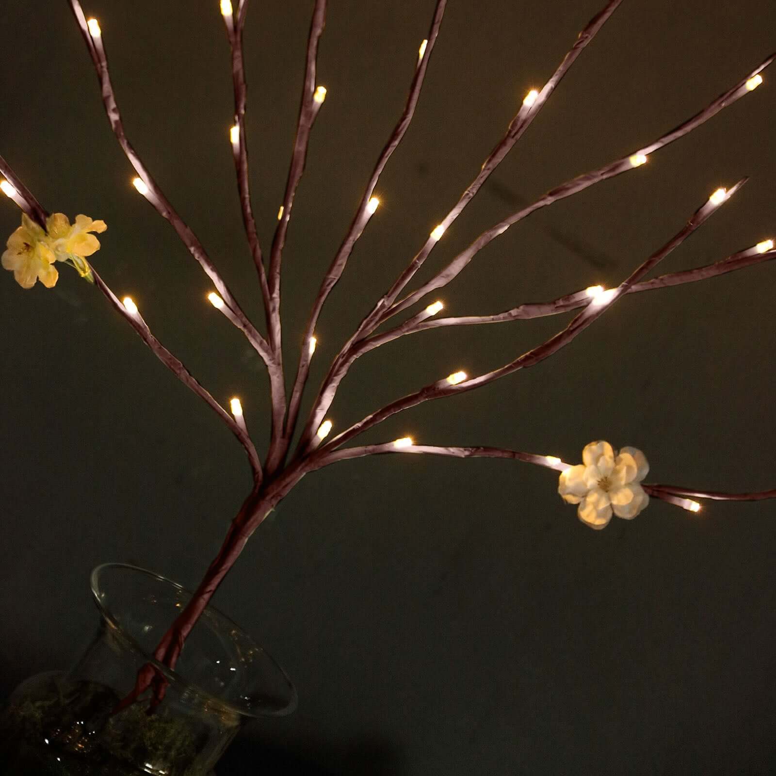 3-Pack LED Twig Lights Brown Tree Design - Artificial Warm White Lighted Branches with 60 Bulbs 28.5"