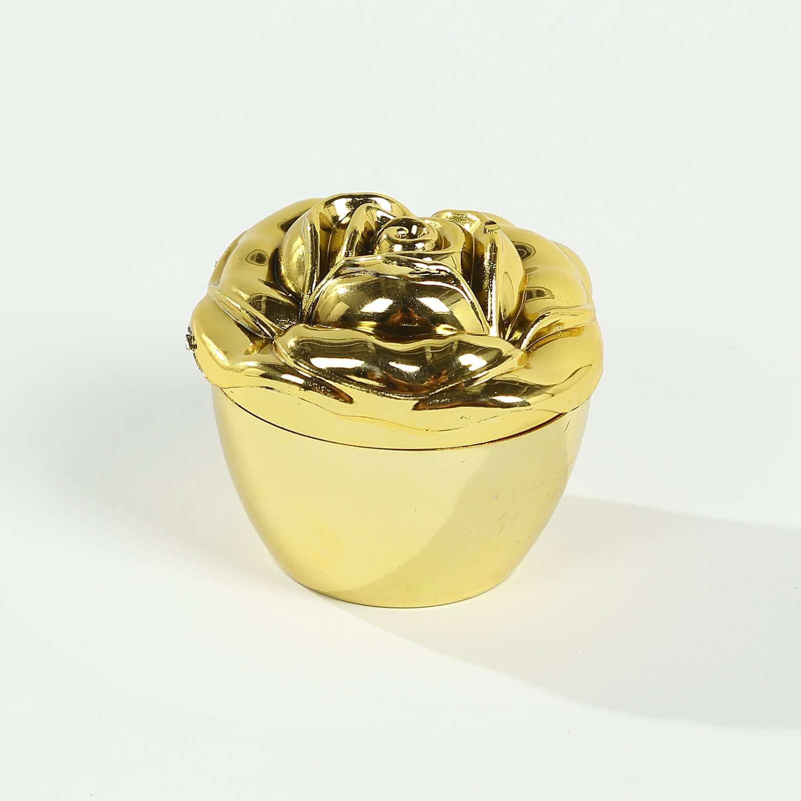 20-Pack Plastic Fillable Mini Candy Container in Vintage Rose Style Gold with Lids - Stylish Candy Treat Favor Boxes 2"