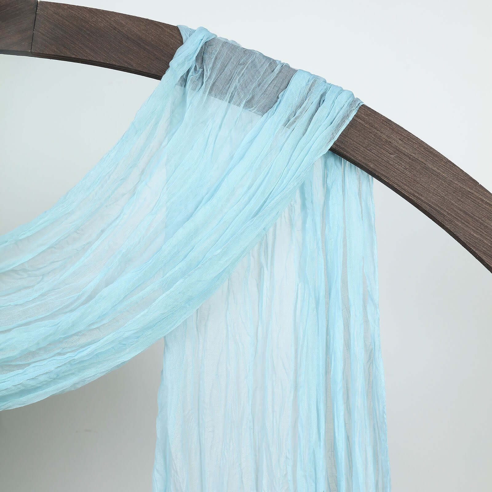 20ft Light Blue Gauze Cheesecloth Fabric Wedding Arch Drapery, Window Scarf Valance, Boho Decor Arbor Curtain Panel