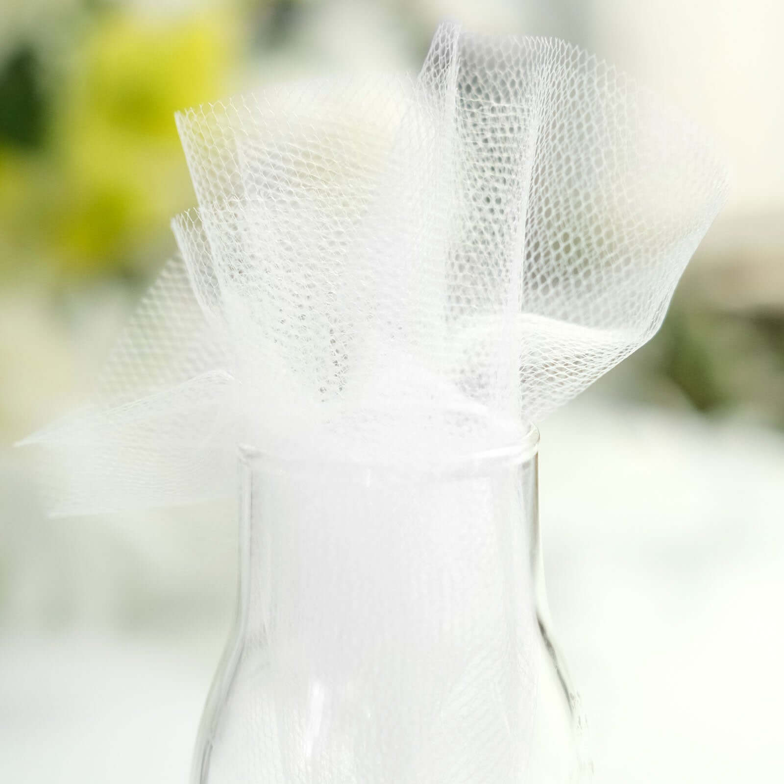 25 Pack 9" White Sheer Nylon Tulle Circles Favor Wrap, DIY Craft Fabric