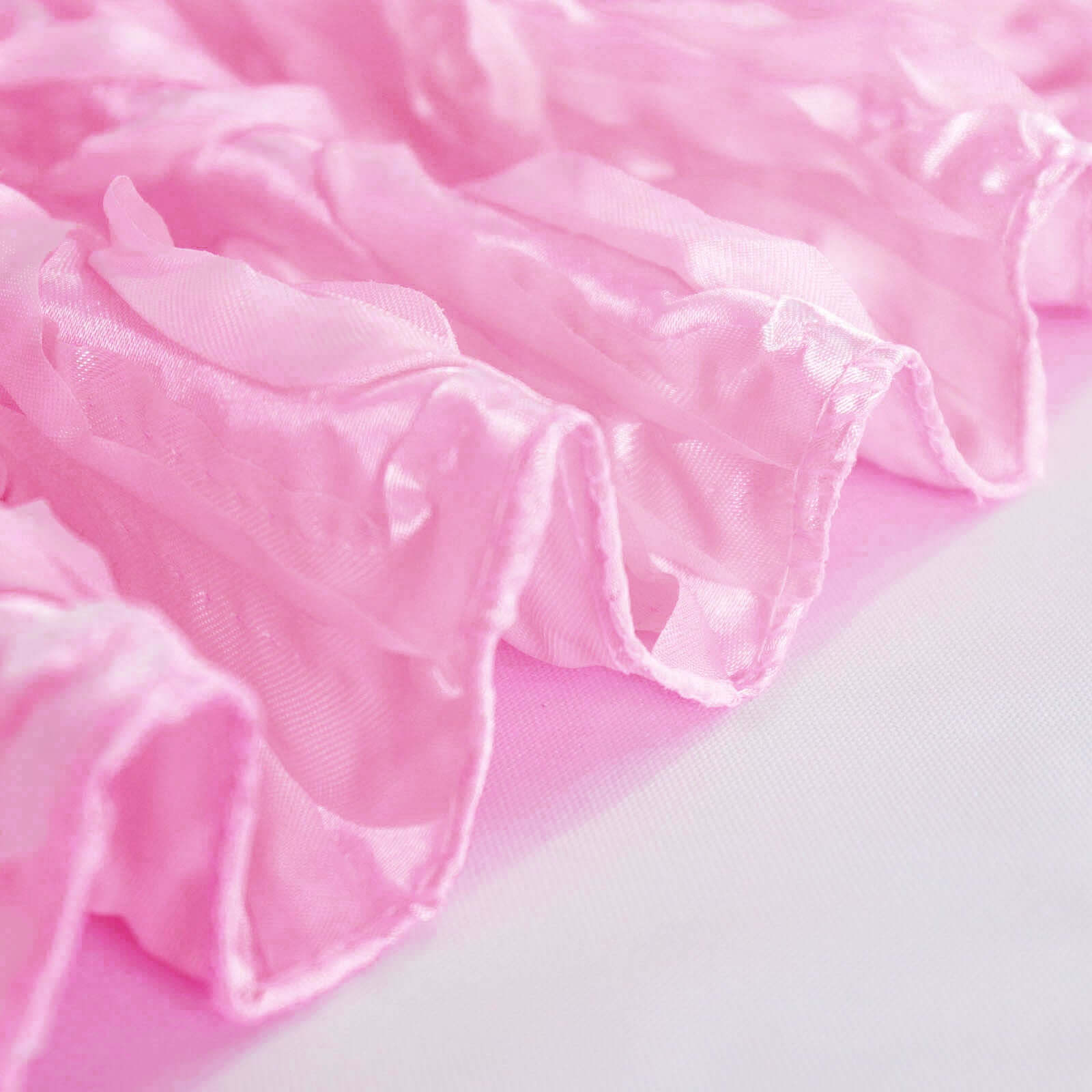 Satin 72"x72" Table Overlay Square Tablecloth Pink - 3D Rosette Table Cover