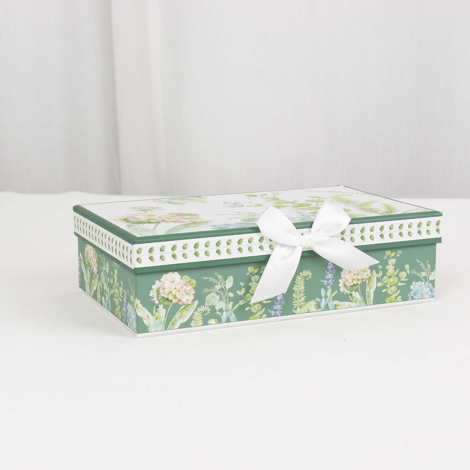 Greenery Theme Bridal Shower Gift Set, Set of 2 Porcelain Espresso Cups and Saucers with Matching Keepsake Box