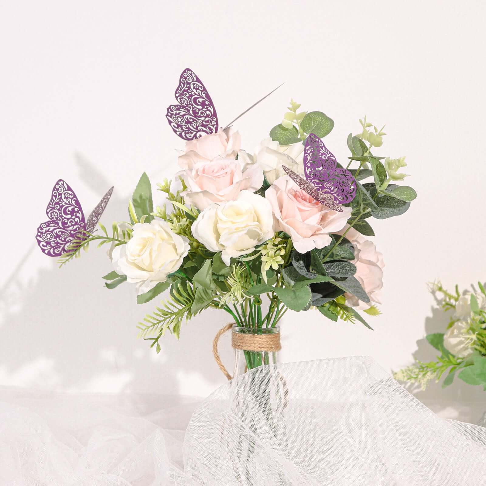 12-Pack 3D Butterfly Wall Decals, DIY Removable Mural Stickers Purple Cake Decorations Eye-Catching Design