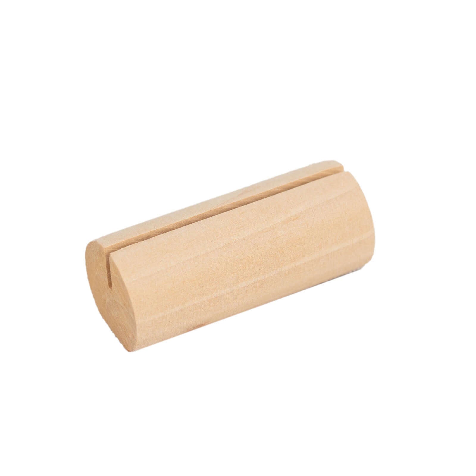 10-Pack Wooden Place Card Holders Farmhouse Cylindrical Design Natural - Rustic Table Number Stands 2"