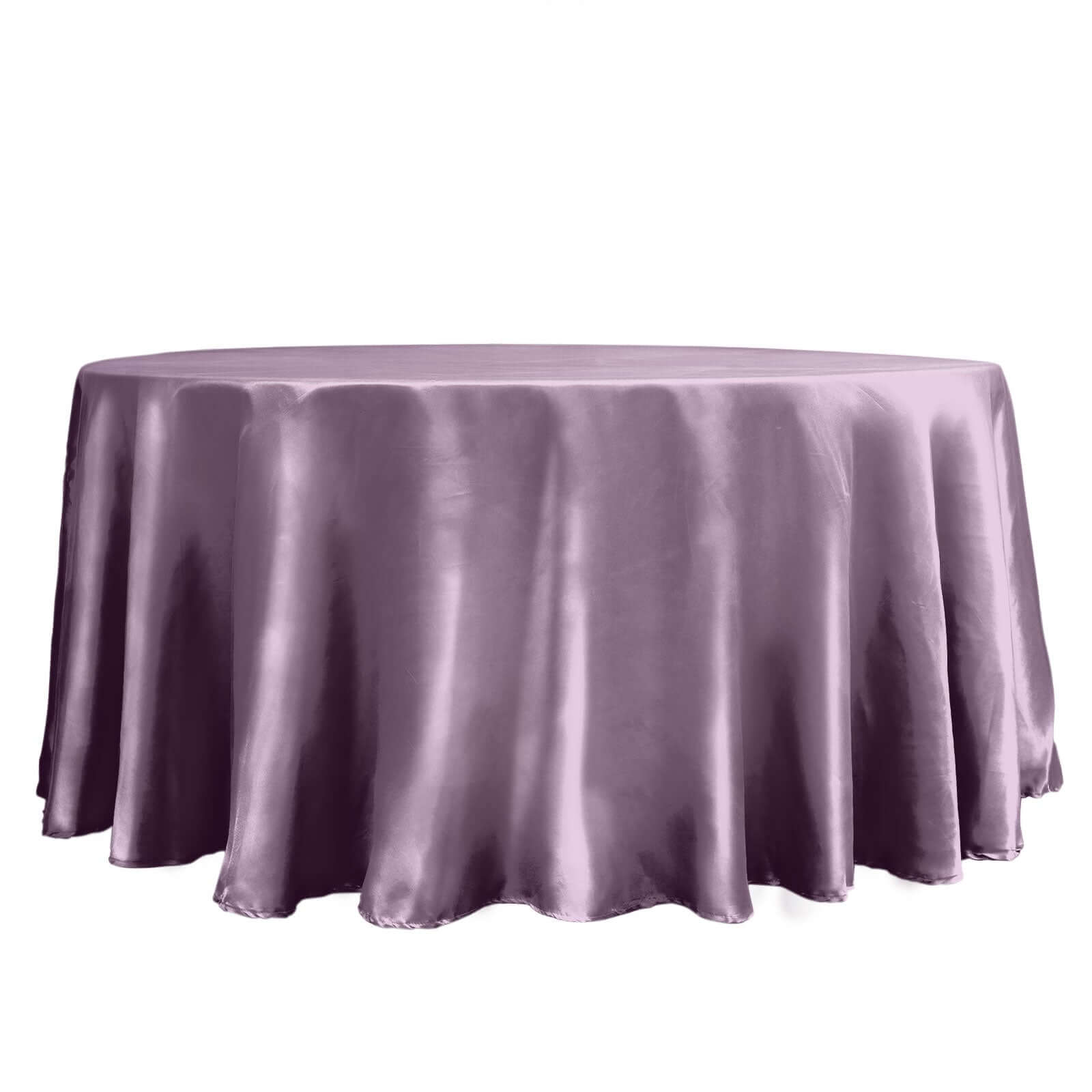 Satin 120" Round Tablecloth Violet Amethyst - Stylish Seamless Table Cover