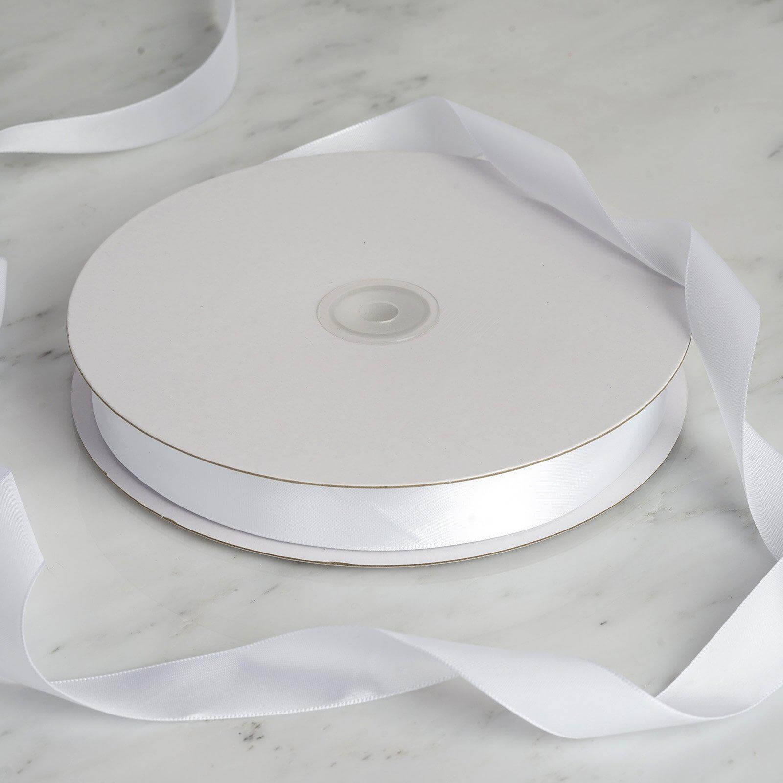 100 Yards 7 8" White Single Face Decorative Satin Ribbon