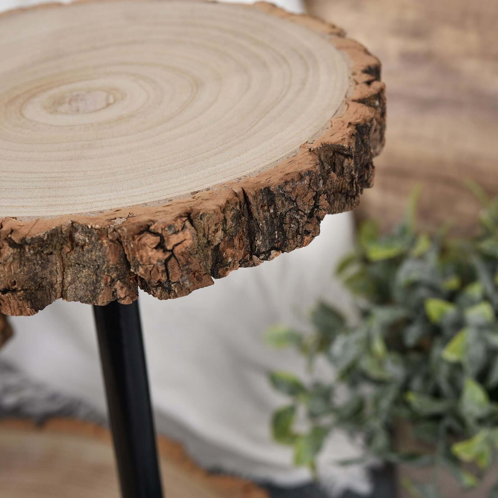 3-Tier Wooden Cheese Board Stand Tower Design Natural Wood Slice - Rustic Cupcake Centerpiece with Assembly Tools 19"
