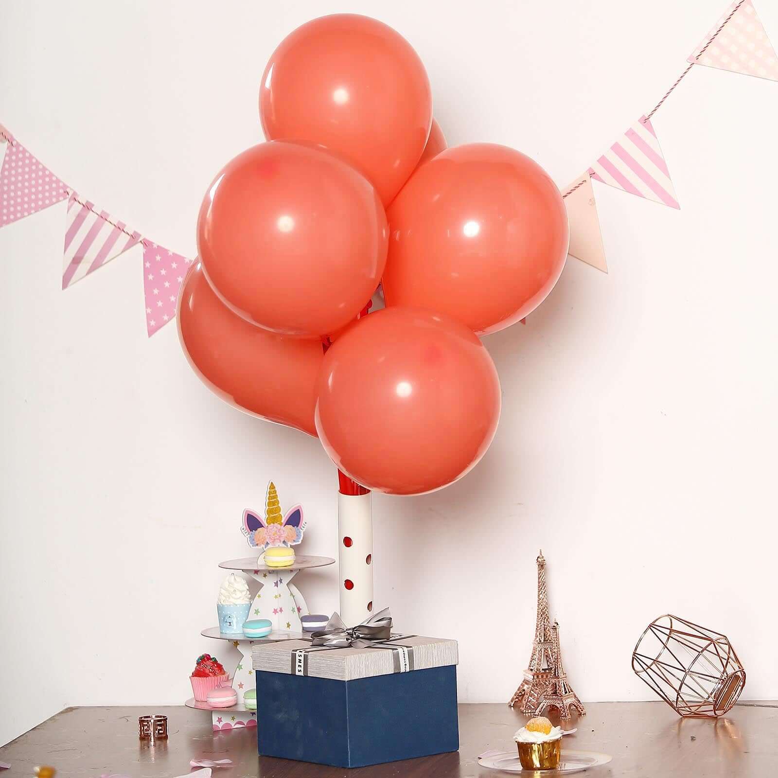 25 Pack 10" Matte Pastel Coral Helium or Air Latex Party Balloons