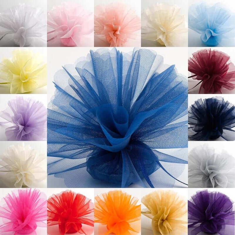 25 Pack 9" Fuchsia Sheer Nylon Tulle Circles Favor Wrap, DIY Craft Fabric