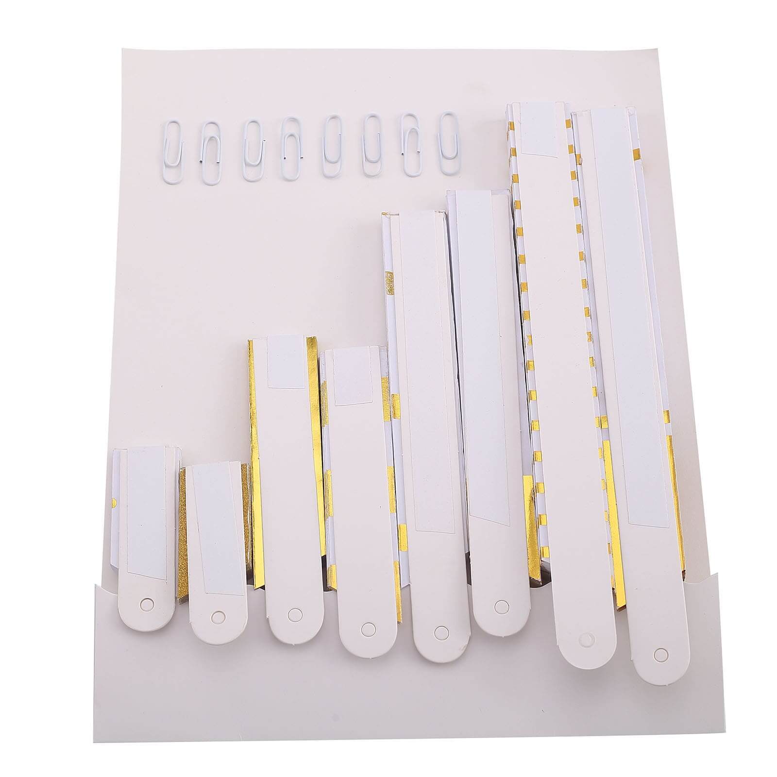 Set of 8 Gold White Hanging Paper Fan Decorations, Pinwheel Wall Backdrop Party Kit - 4", 8", 12", 16"