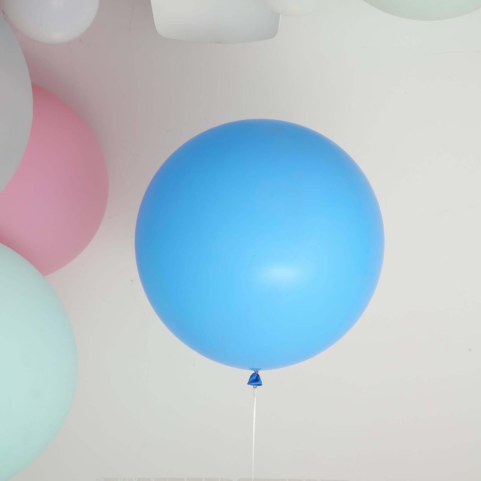 2 Pack 32" Large Matte Pastel Light Blue Helium Air Premium Latex Balloons