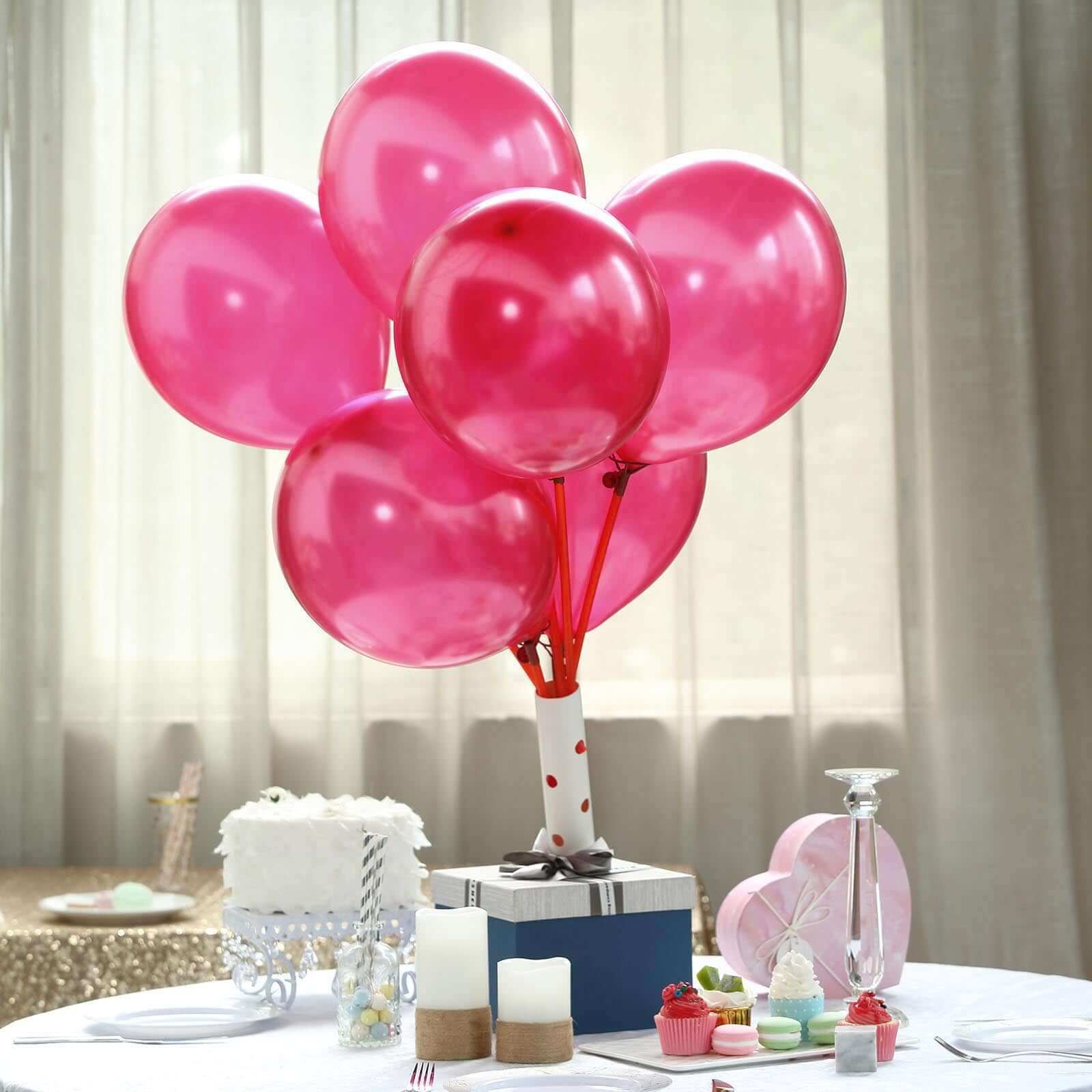 25 Pack 12" Shiny Pearl Wine Latex Helium, Air or Water Balloons