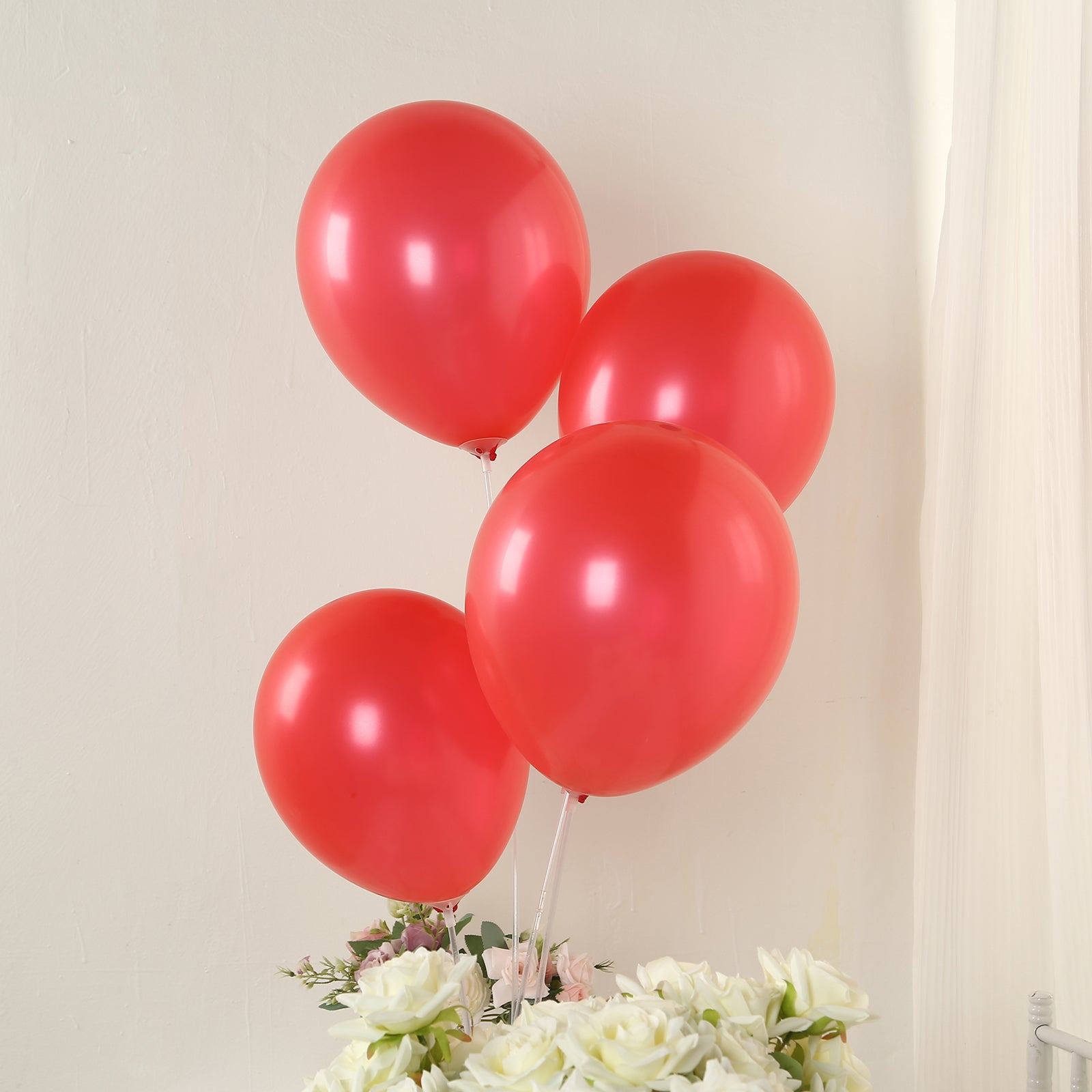 50 Pack Red Biodegradable Balloons, 12" Thickened Extra Strong Eco-friendly Latex Helium Party Balloons