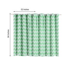 2 Pack White Mint Chevron Design Thermal Blackout Soundproof Curtains With Chrome Grommet Window Treatment Panels - 52"x64"