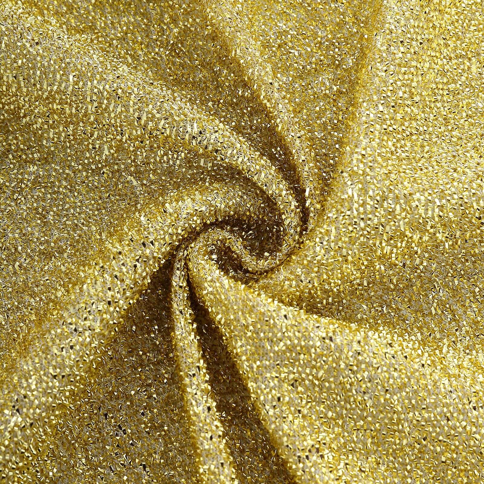 Stretch Spandex Chair Back Slipcover with Metallic Shimmer Tinsel Champagne - Durable Chiavari Chair Back Cover