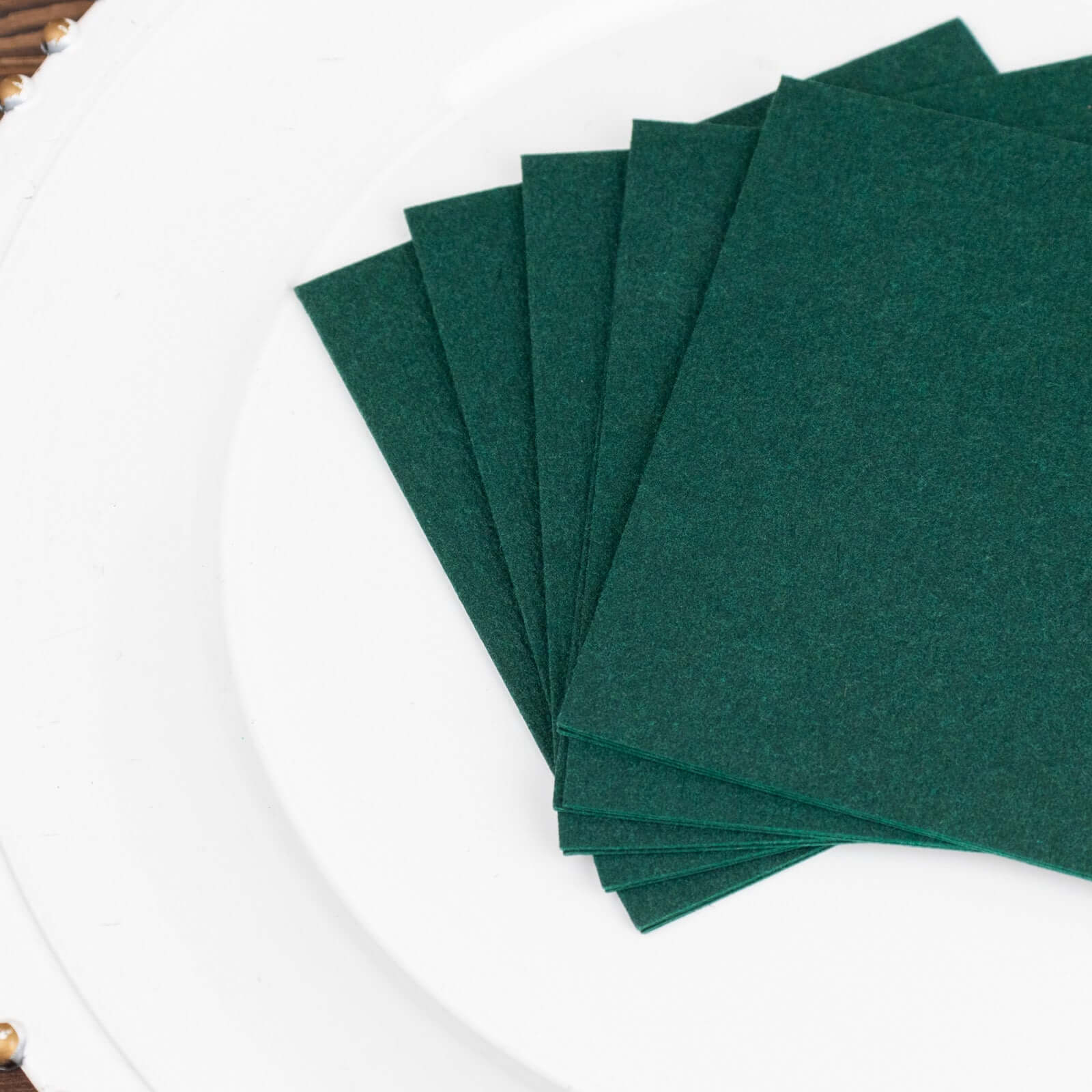20-Pack Paper Linen-Like Cocktail Napkins Hunter Emerald Green - Disposable 5"x5" Airlaid Soft Napkins