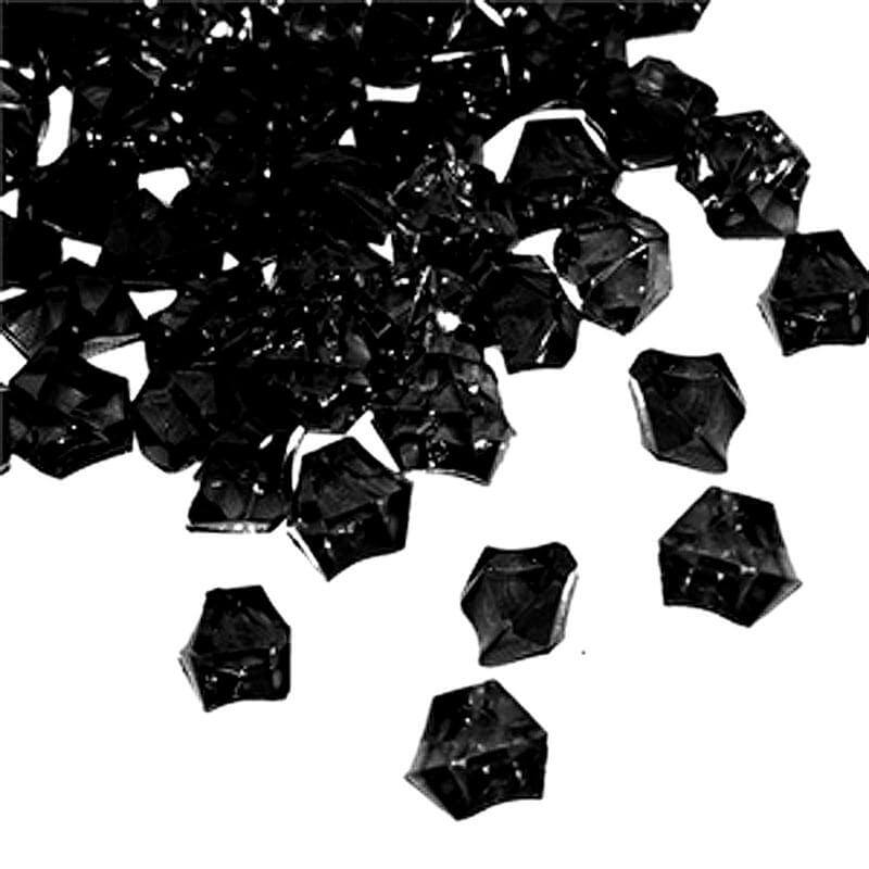 300 Pcs Acrylic Ice Bead Vase Fillers Large Black - Stylish DIY Craft Crystals for Event Decor & Wedding Tables