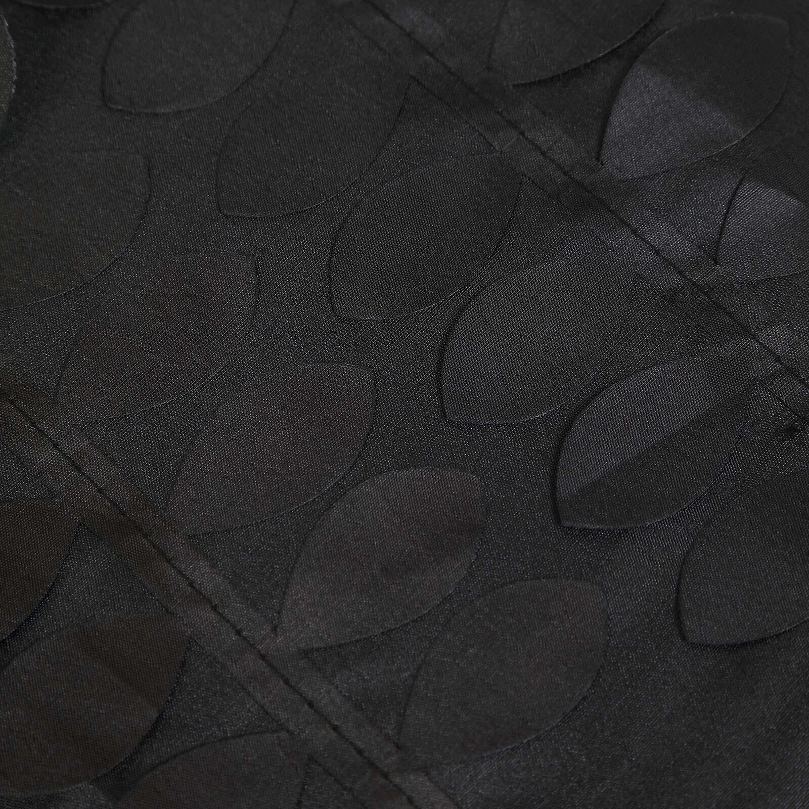 Taffeta 54"x54" Table Overlay Square Tablecloth Black 3D Leaf Petal Table Cover