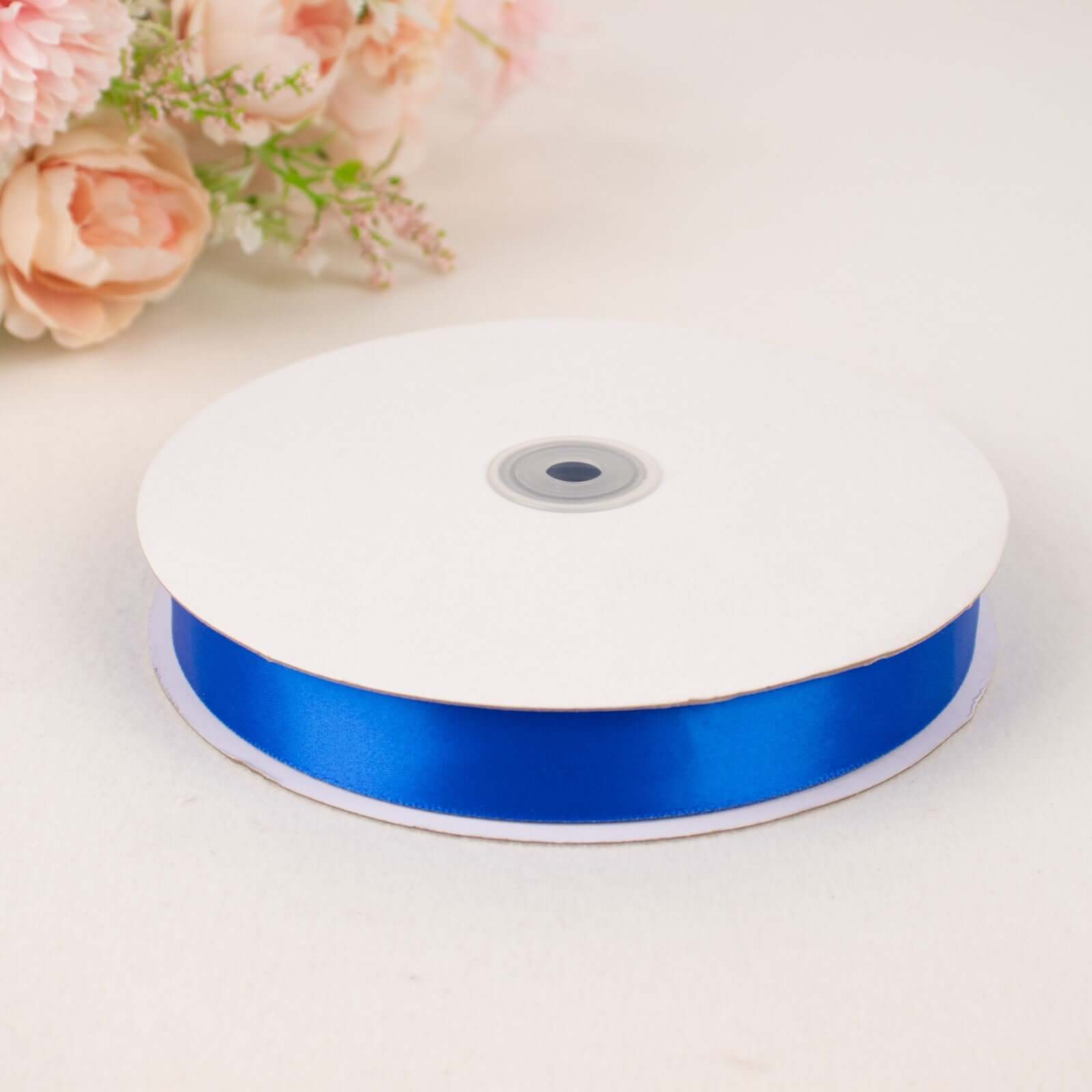 100 Yards 7 8" Royal Blue Single Face Decorative Satin Ribbon