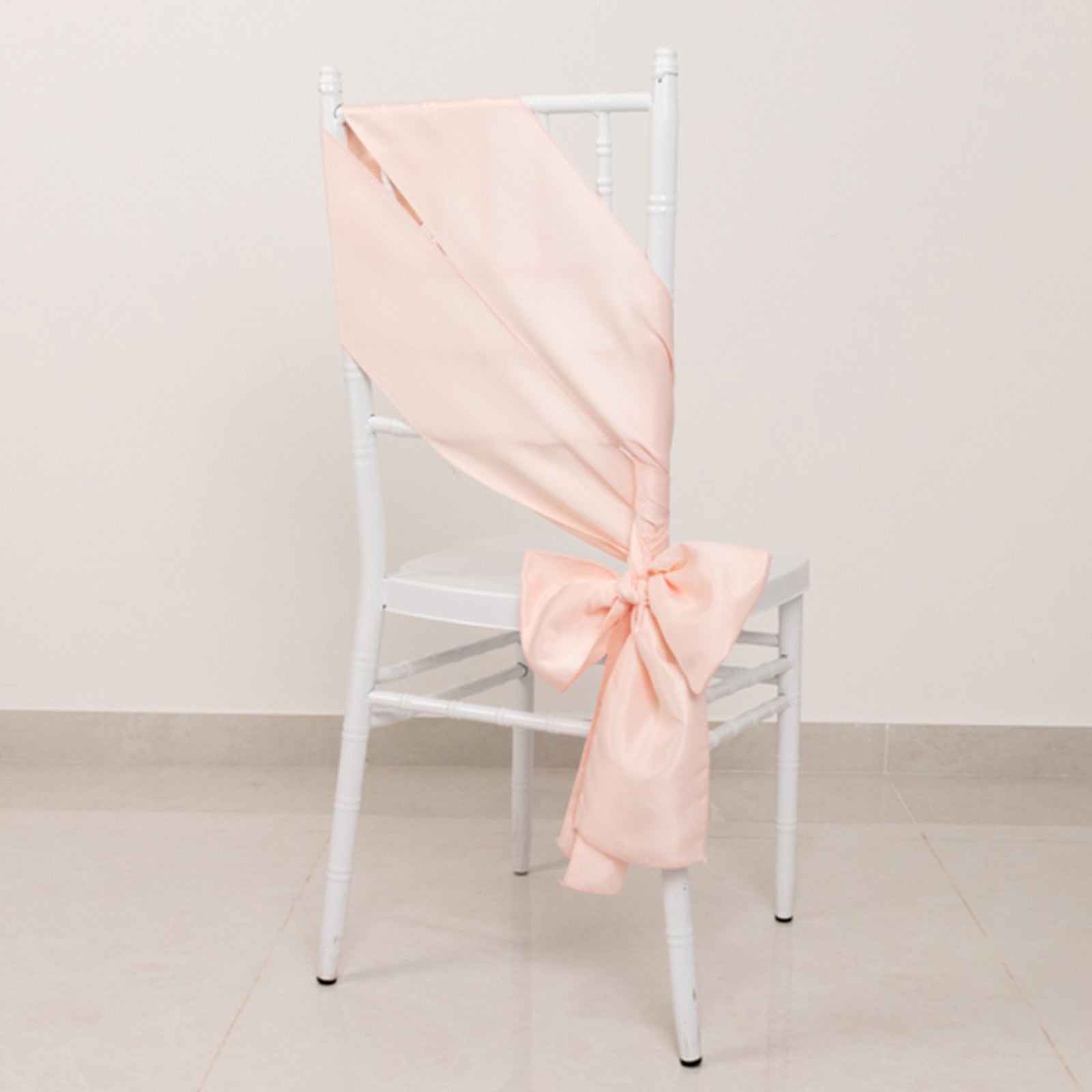 5 Pack Lamour Satin 6"x106" Chair Sashes Blush - Stylish Reusable Decorative Bows