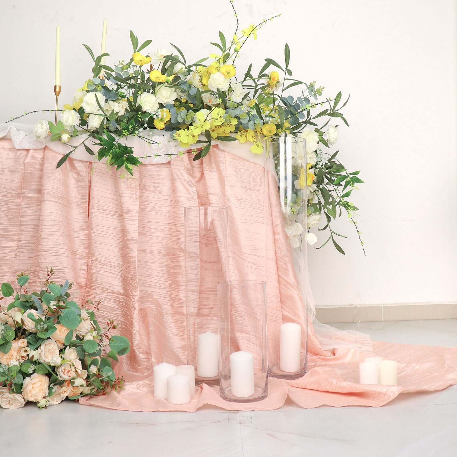 6-Pack Glass Flower Vases Cylinder Design Heavy Duty Clear - Stylish Centerpieces for Weddings 12"
