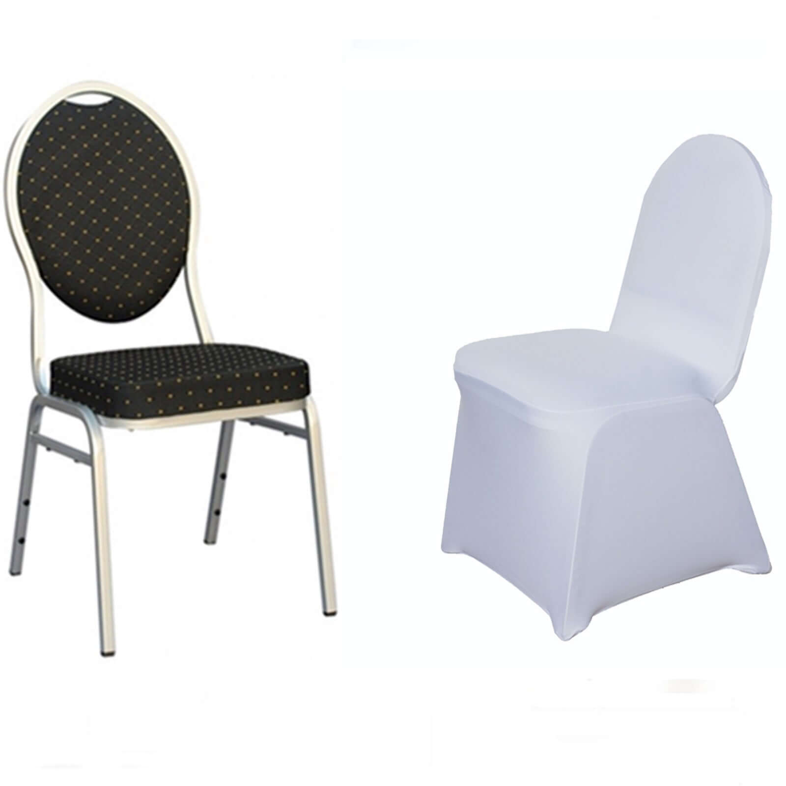Spandex Chair Cover for Banquet Chairs White - Stylish Stretch 160GSM Fabric with Slip-On Slipcover for Sophisticated Gatherings