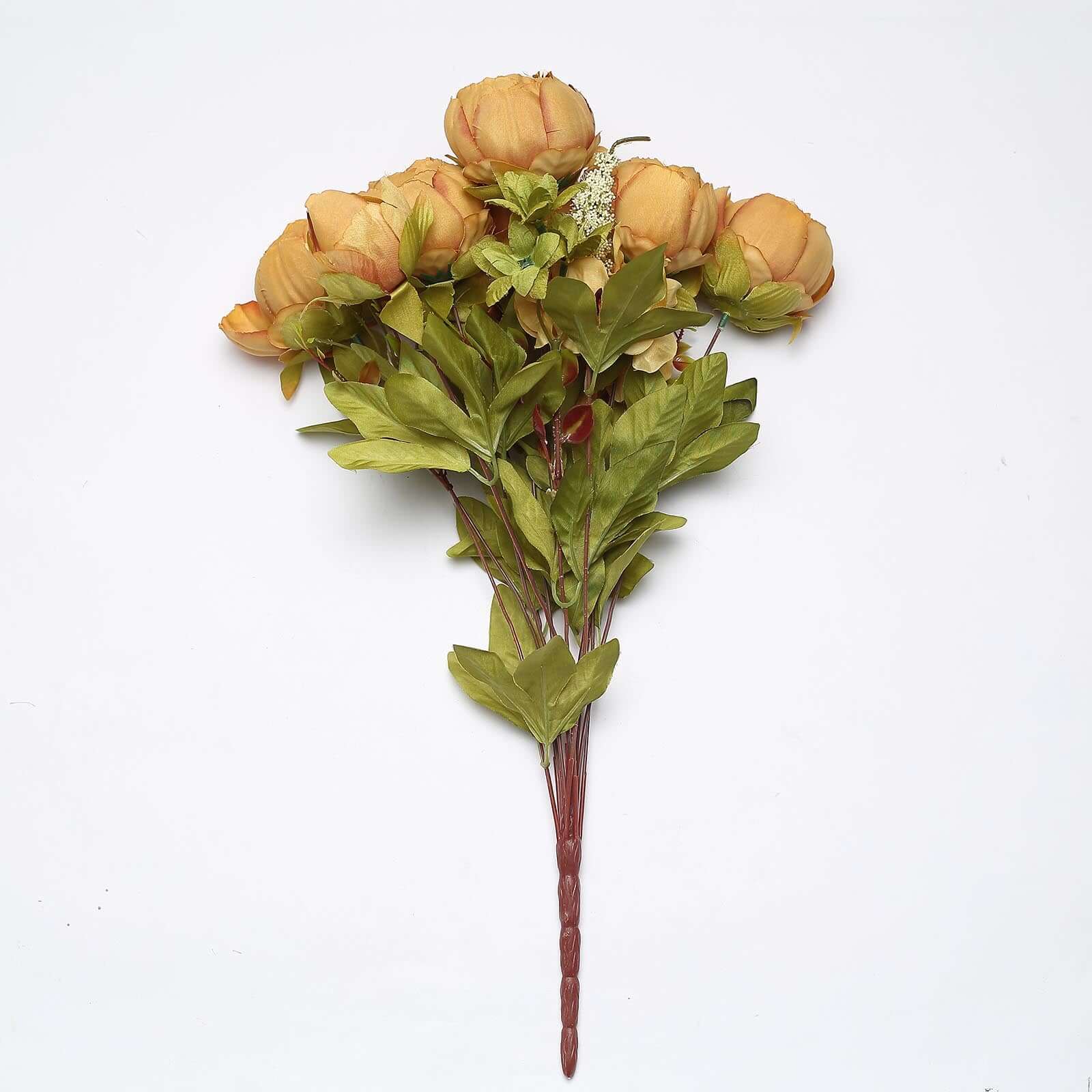 2 Pack 19" Gold Artificial Peony Flower Wedding Bouquets, Faux Silk Flower Arrangements