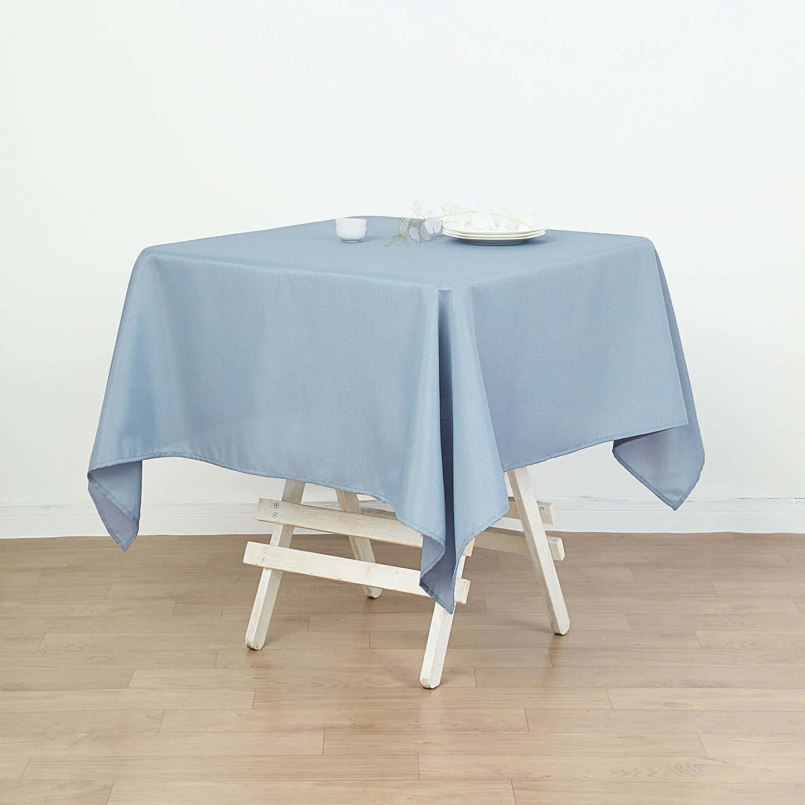 Polyester Square 70"x70" Tablecloth Dusty Blue - Wrinkle-Resistant & Durable Table Cover