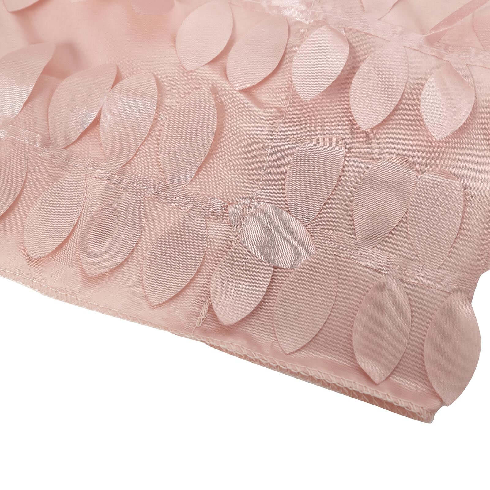 8ftx8ft Dusty Rose 3D Leaf Petal Taffeta Event Curtain Drapes, Backdrop Event Panel With Rod Pocket