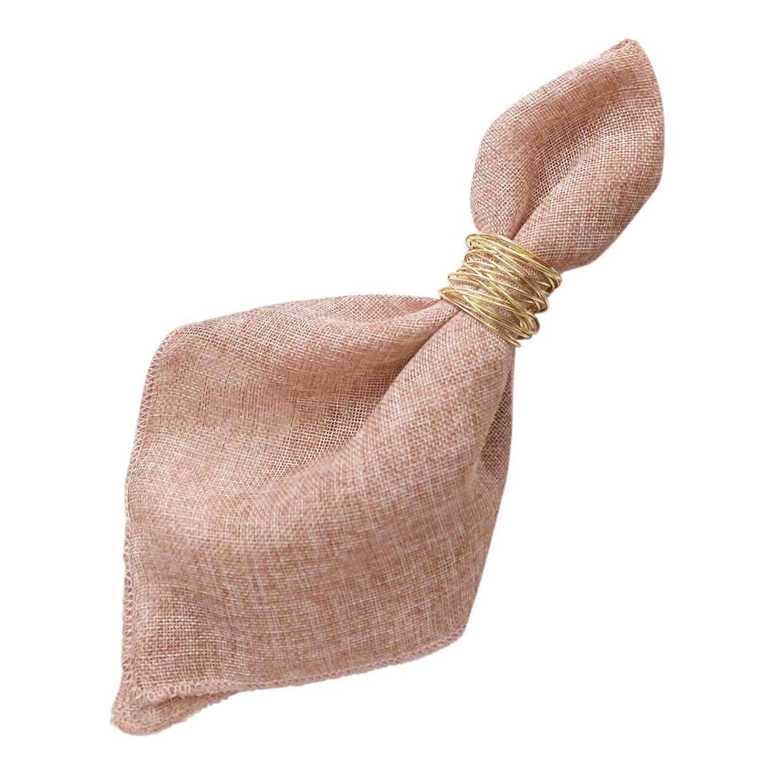 5 Pack Faux Jute 19"x19" Napkins Dusty Rose - Authentic Burlap Look Cloth Napkins