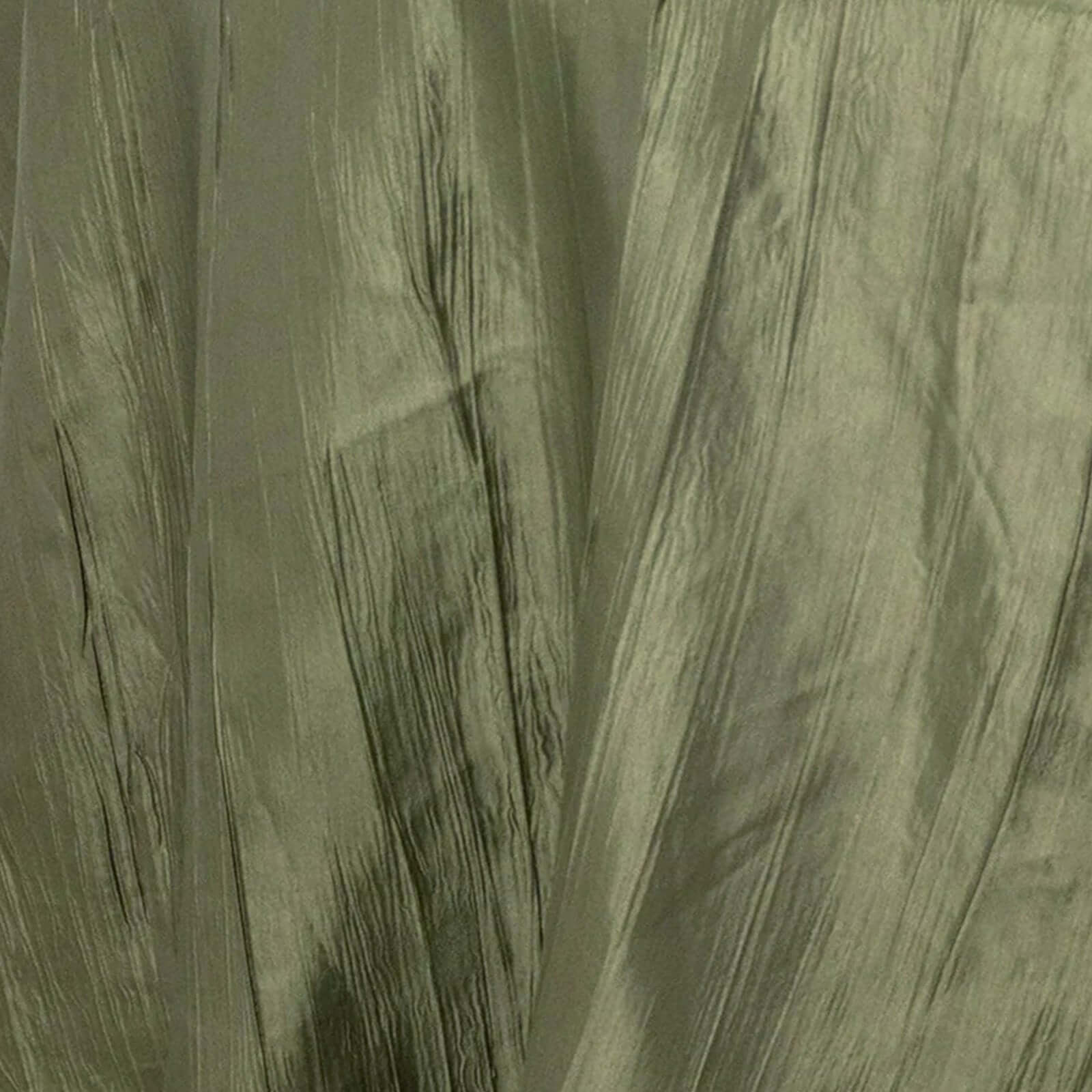 Taffeta 132" Round Tablecloth Dusty Sage Green - Seamless Accordion Crinkle Table Cover