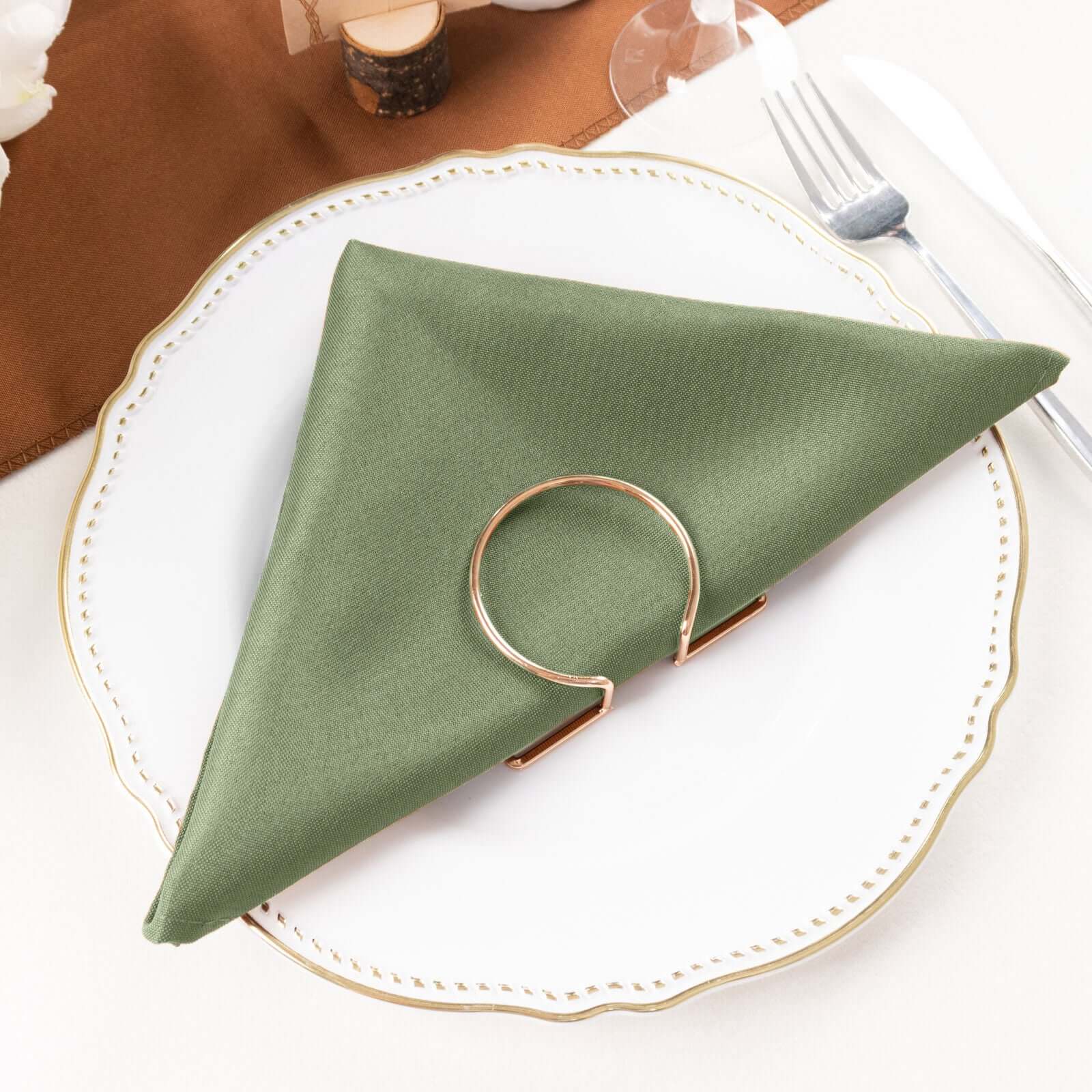 5 Pack Polyester 20"x20" Napkins Dusty Sage Green - Wrinkle Resistant & Easy Care Cloth Napkins