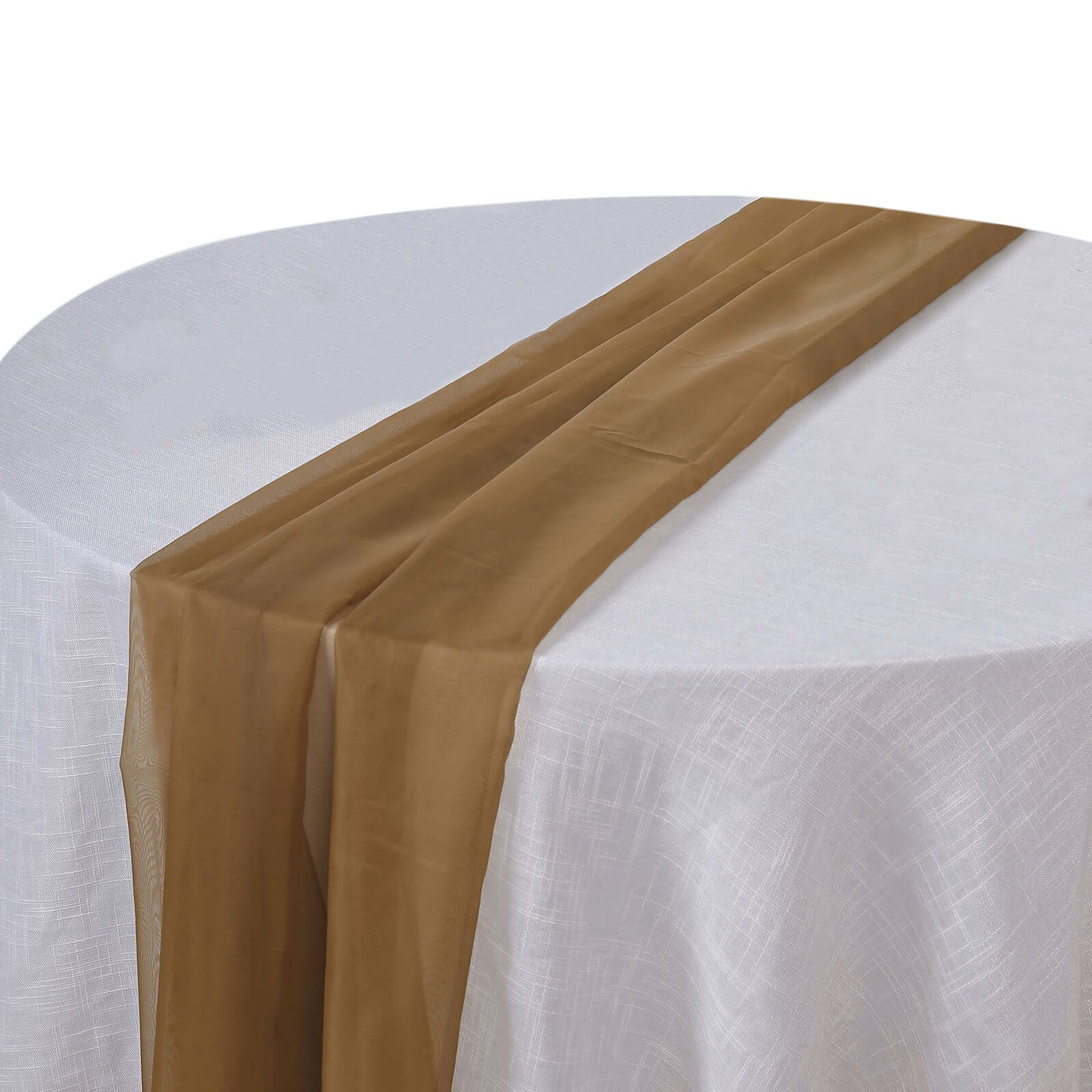 Premium Chiffon 6ft Table Runner Gold - Chic Flowy & Lightweight Table Decor