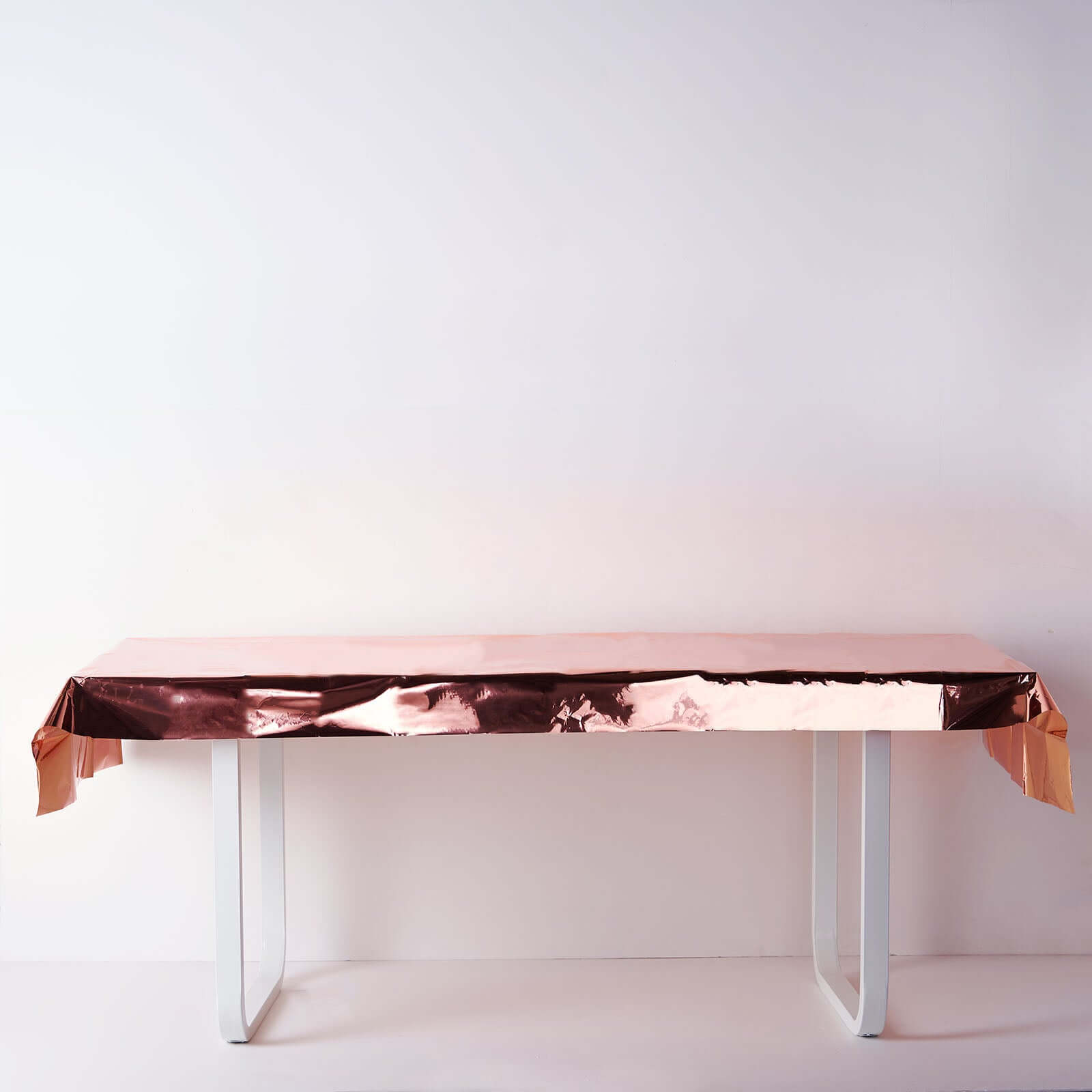 Metallic Foil Tablecloth Rectangle Rose Gold - Decorative Disposable Table Cover 40"x90"