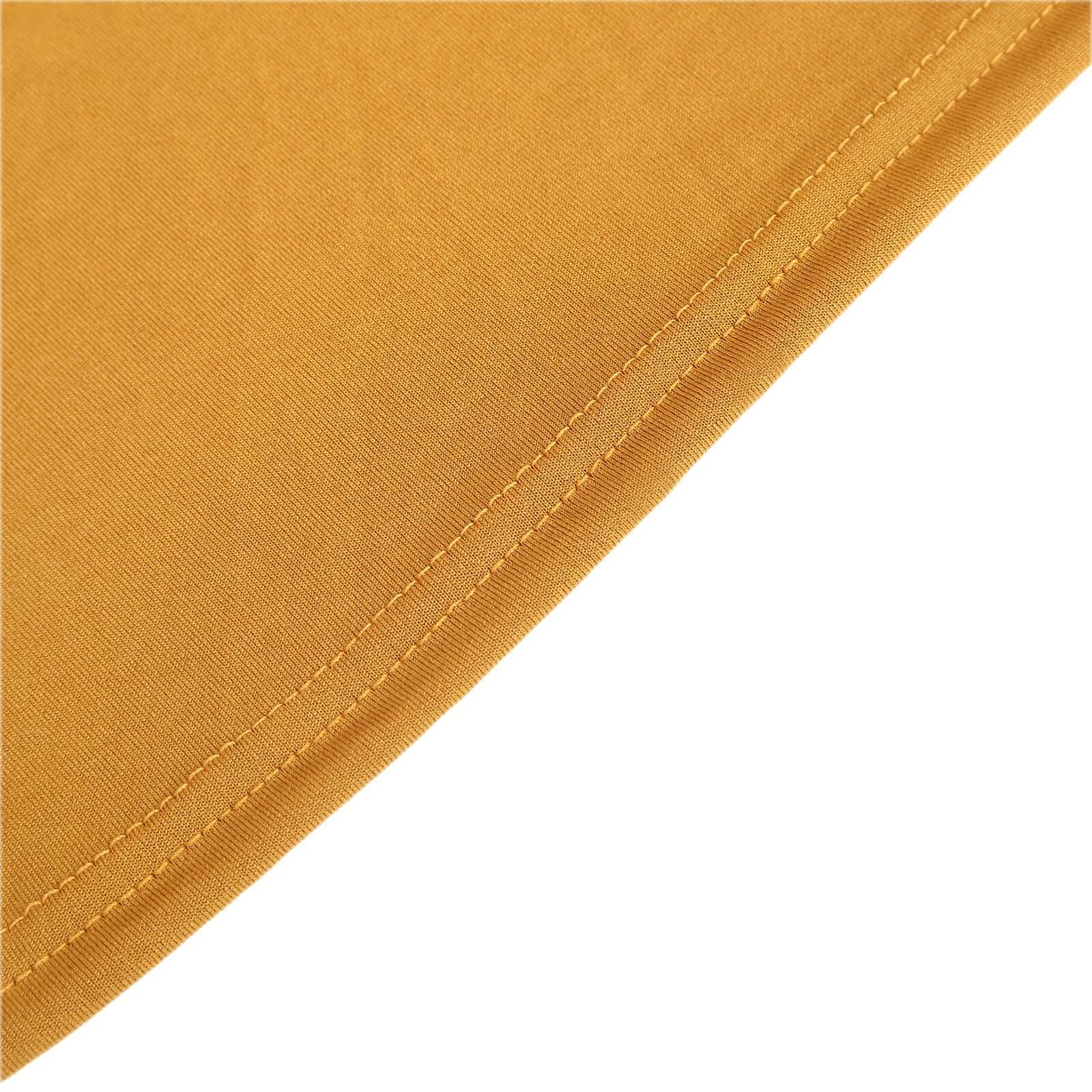 Set of 4 Matte Gold Spandex Half Moon Chiara Backdrop Stand Covers, Custom Fitted Wedding Arch Covers - 2.5ft,5ft,6ft,7ft